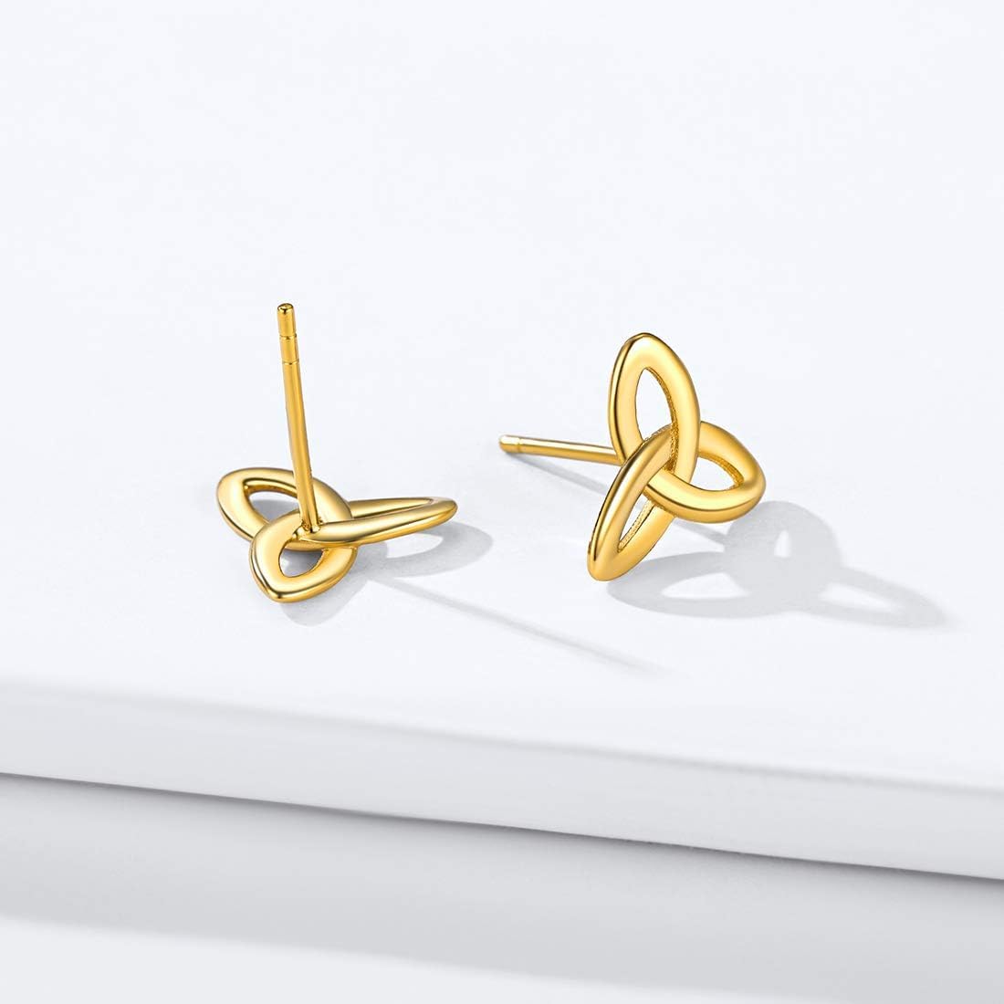 Irish Triquetra Celtic Knot Stud Earrings