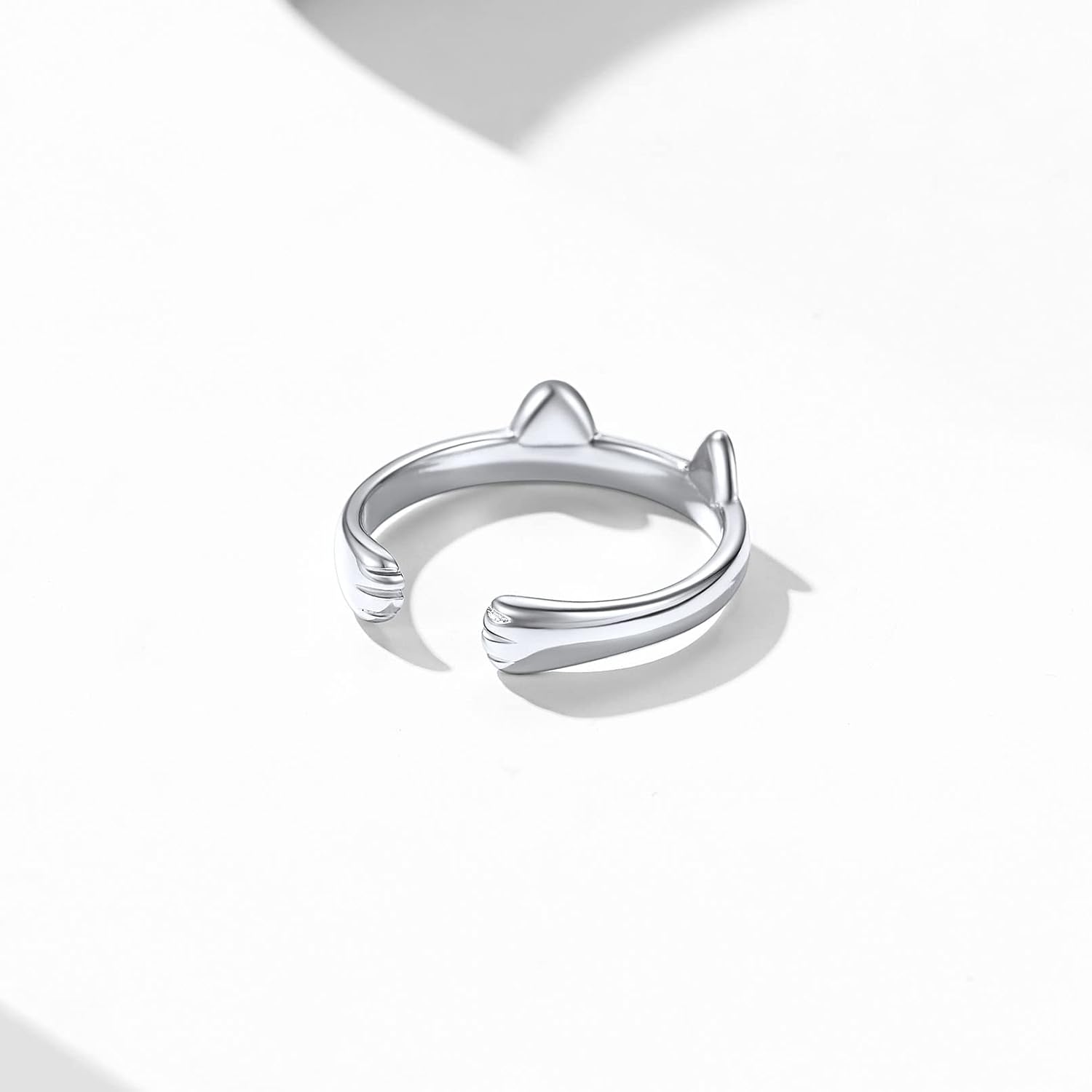 Sterling Silver Minimalist Cat Adjustable Promise Ring
