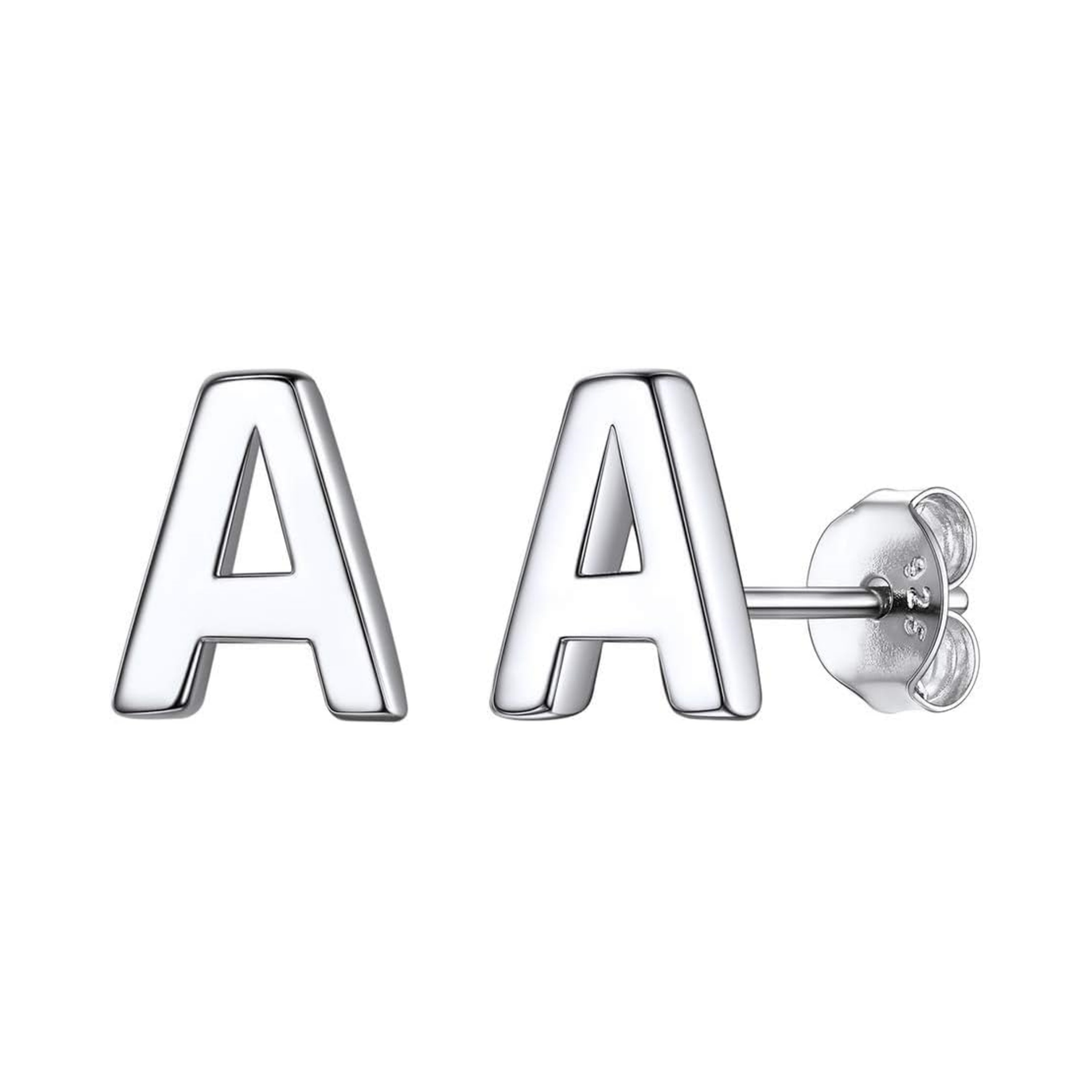 Hypoallergenic Initial Letter Earrings Studs