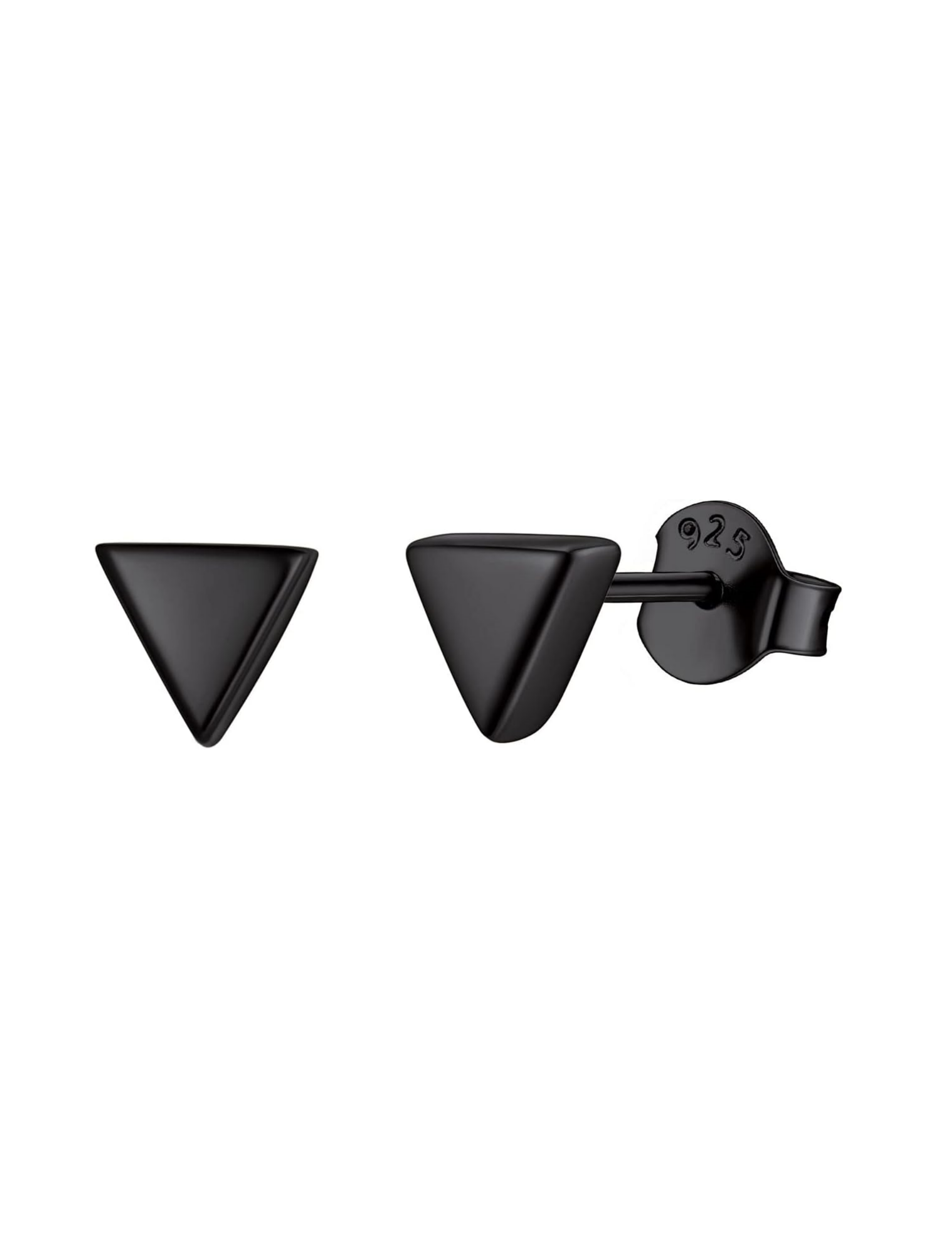 Balck Hypoallergenic Minimalist Small Geometric Dainty Simple Triangle Studs Earrings