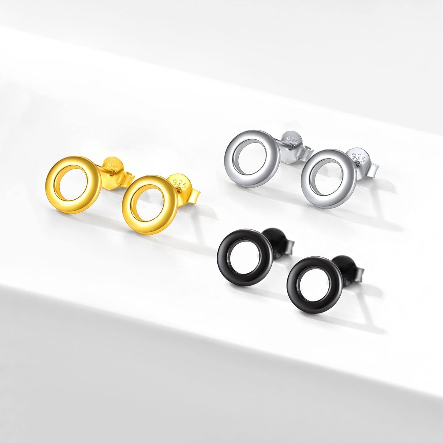 Dainty Simple Circle Stud Earrings in Different Colors
