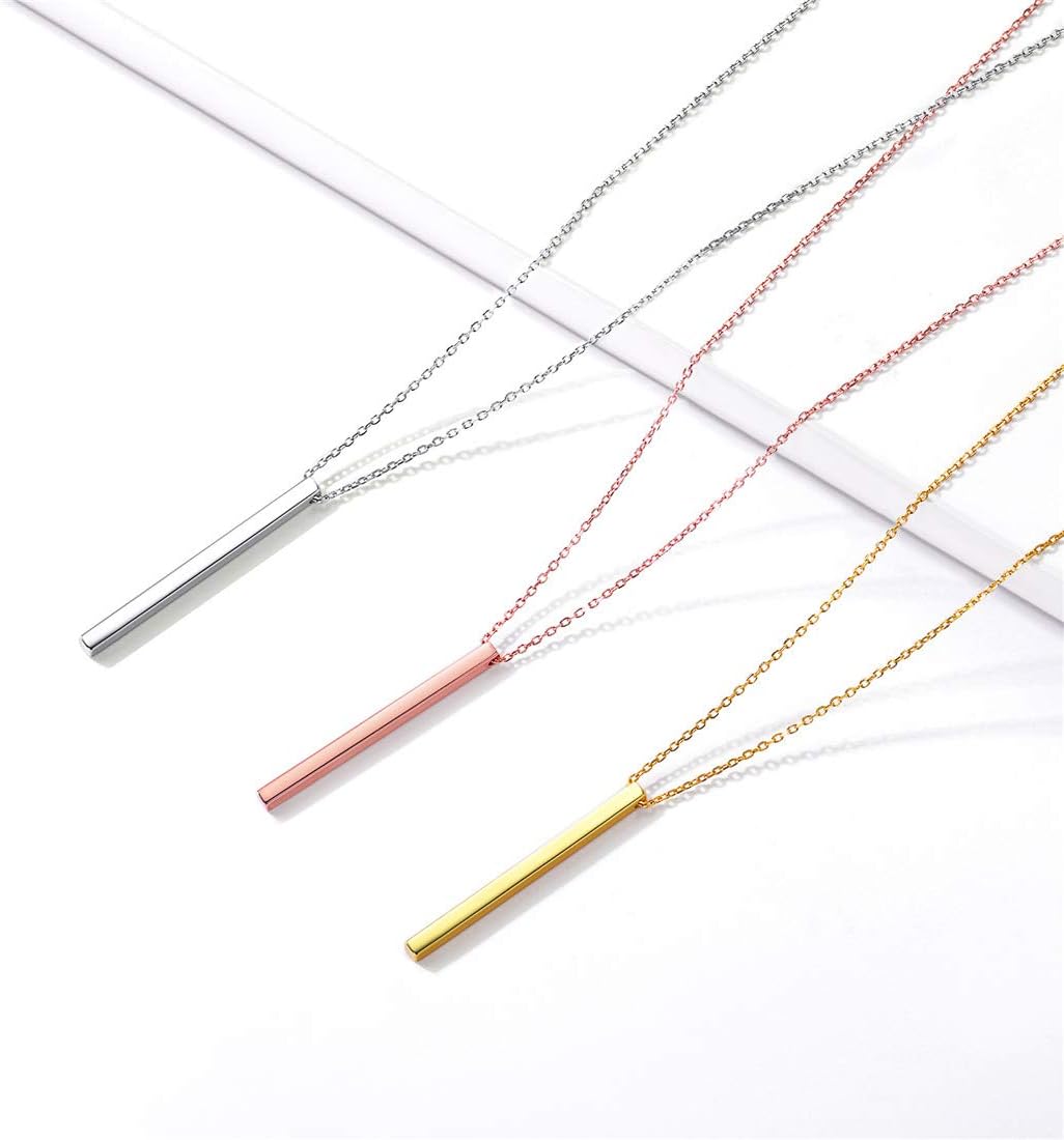 Y Layer Minimalist Vertical Bar Long Lariat Chain Pendant Necklace  in Different Colors