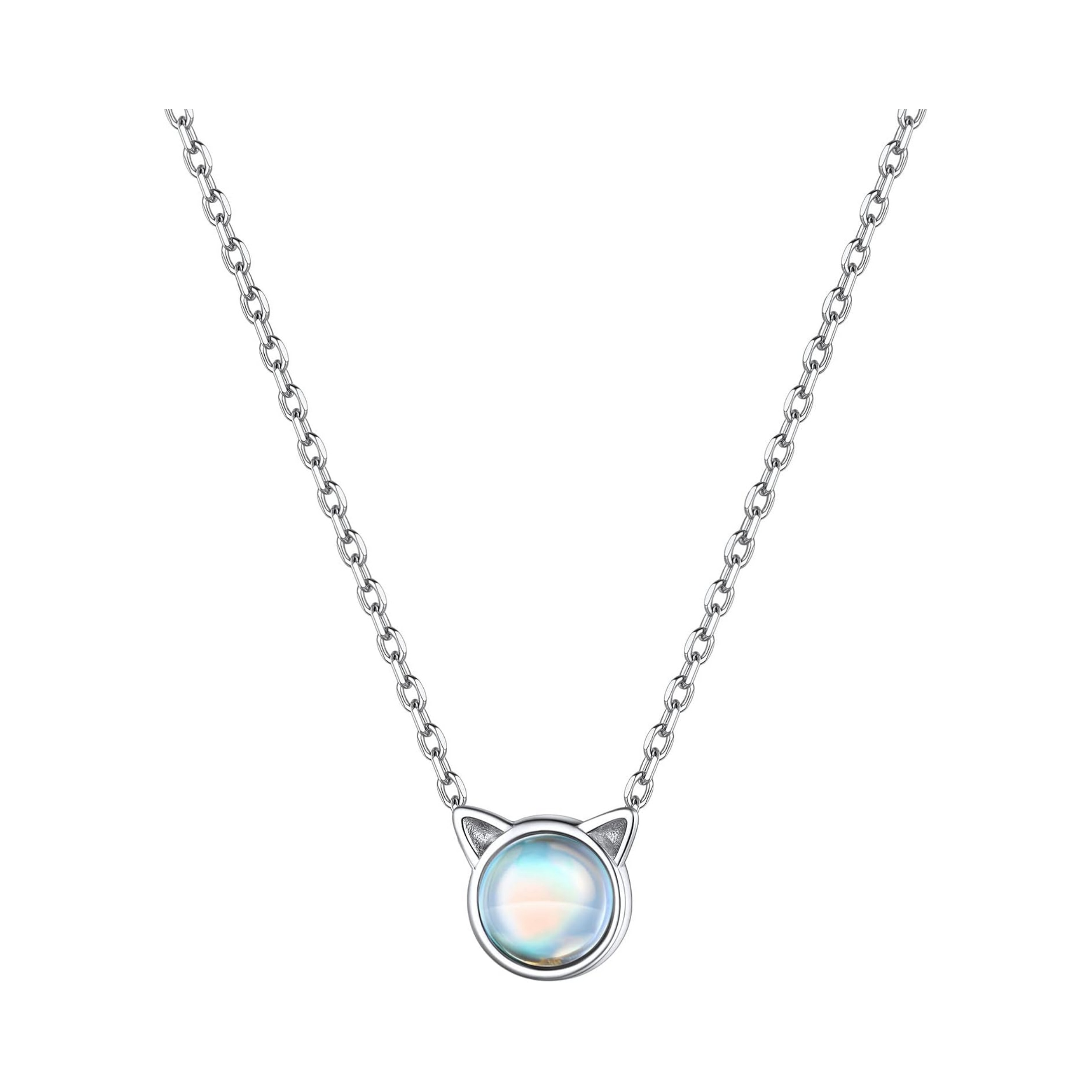 Cat Moonstone Birthstone Necklace for ladies