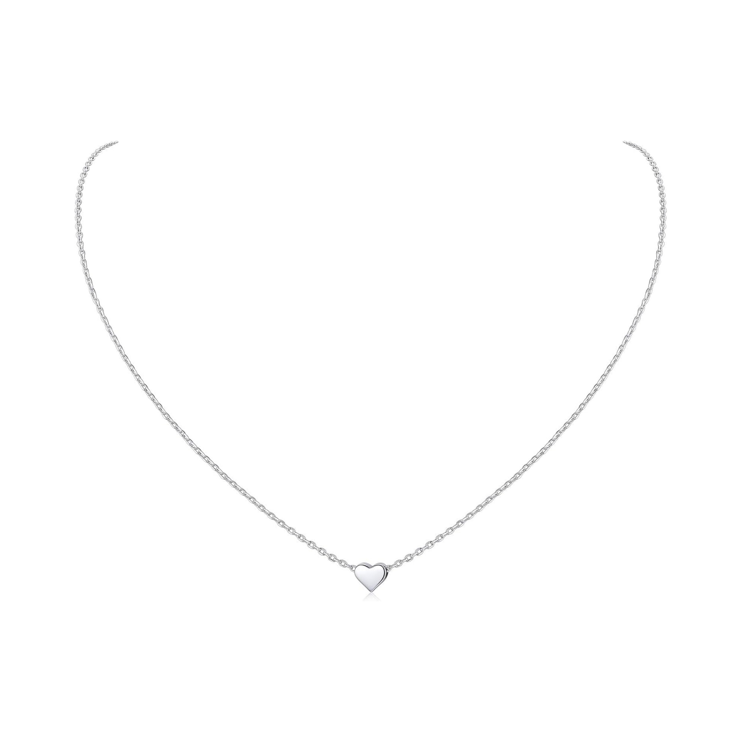 Silver Dainty Small Heart Necklace