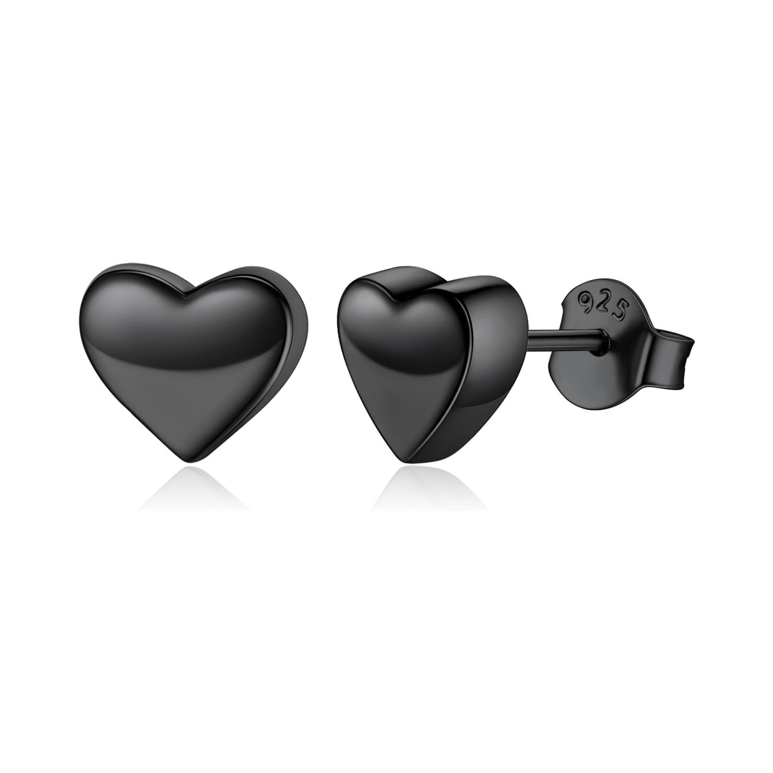 7mm Heart Stud Earrings