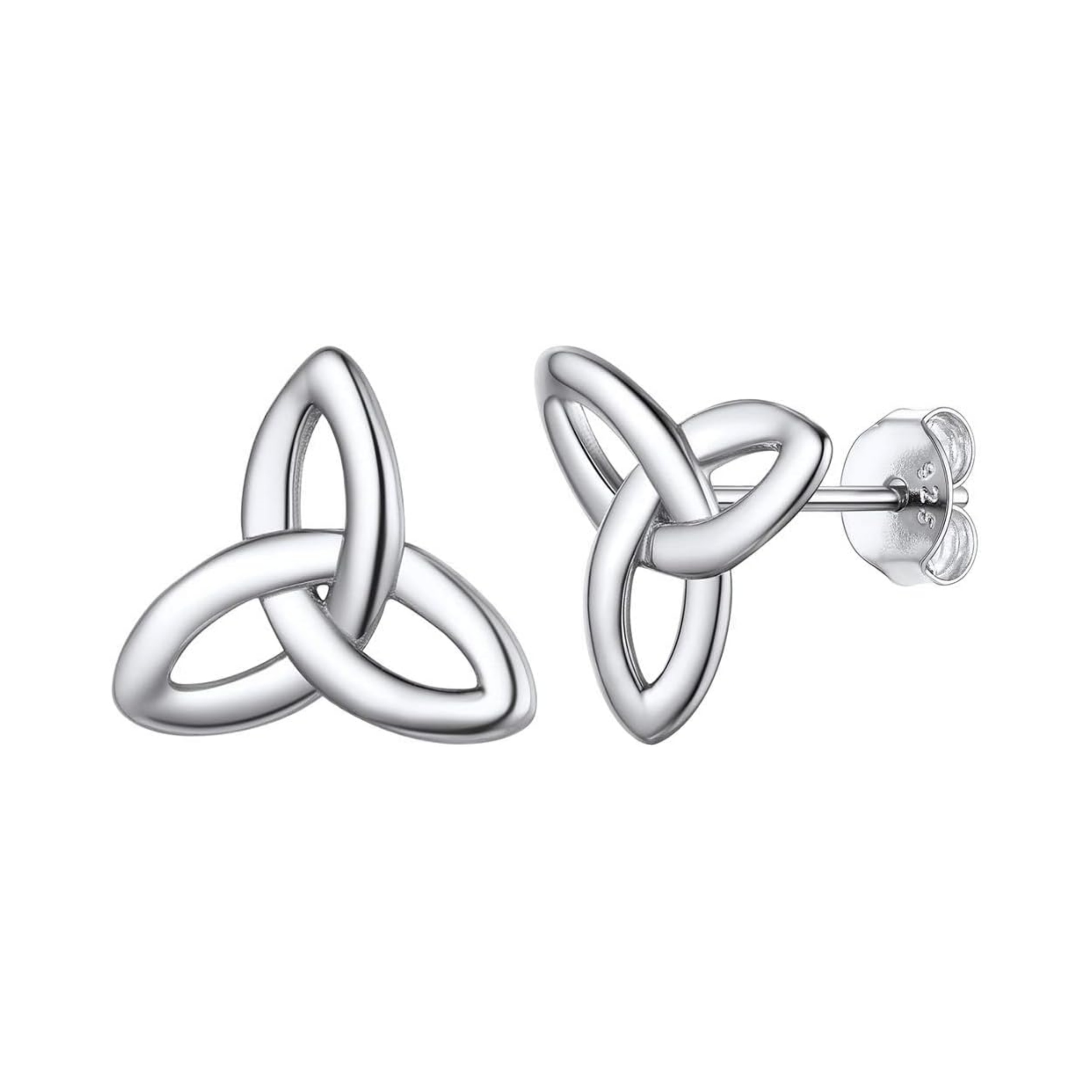 Irish Triquetra Celtic Knot Stud Earrings