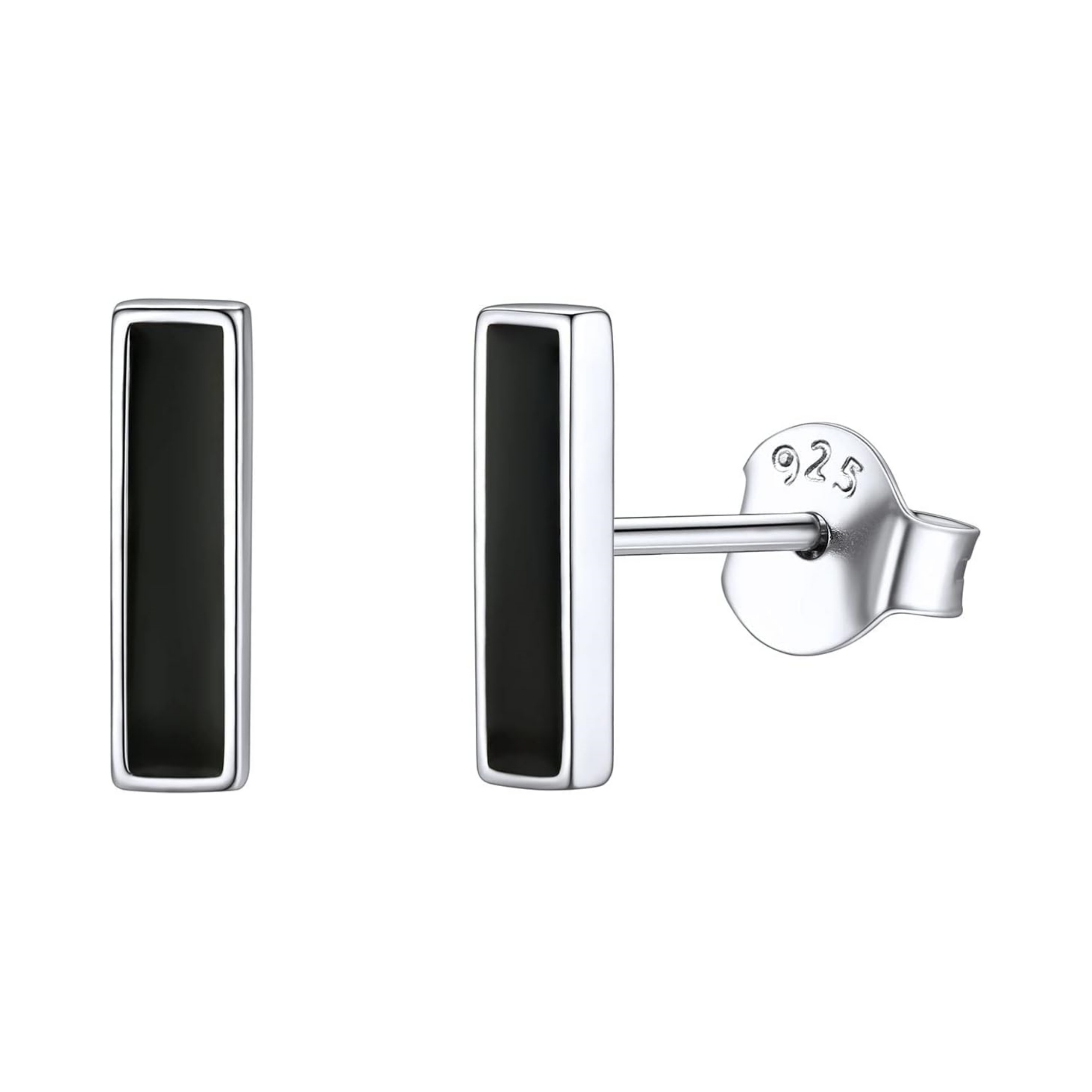 Black Minimalist Bar Earrings