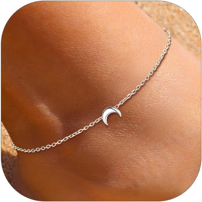 Dainty Small Moon Ankle