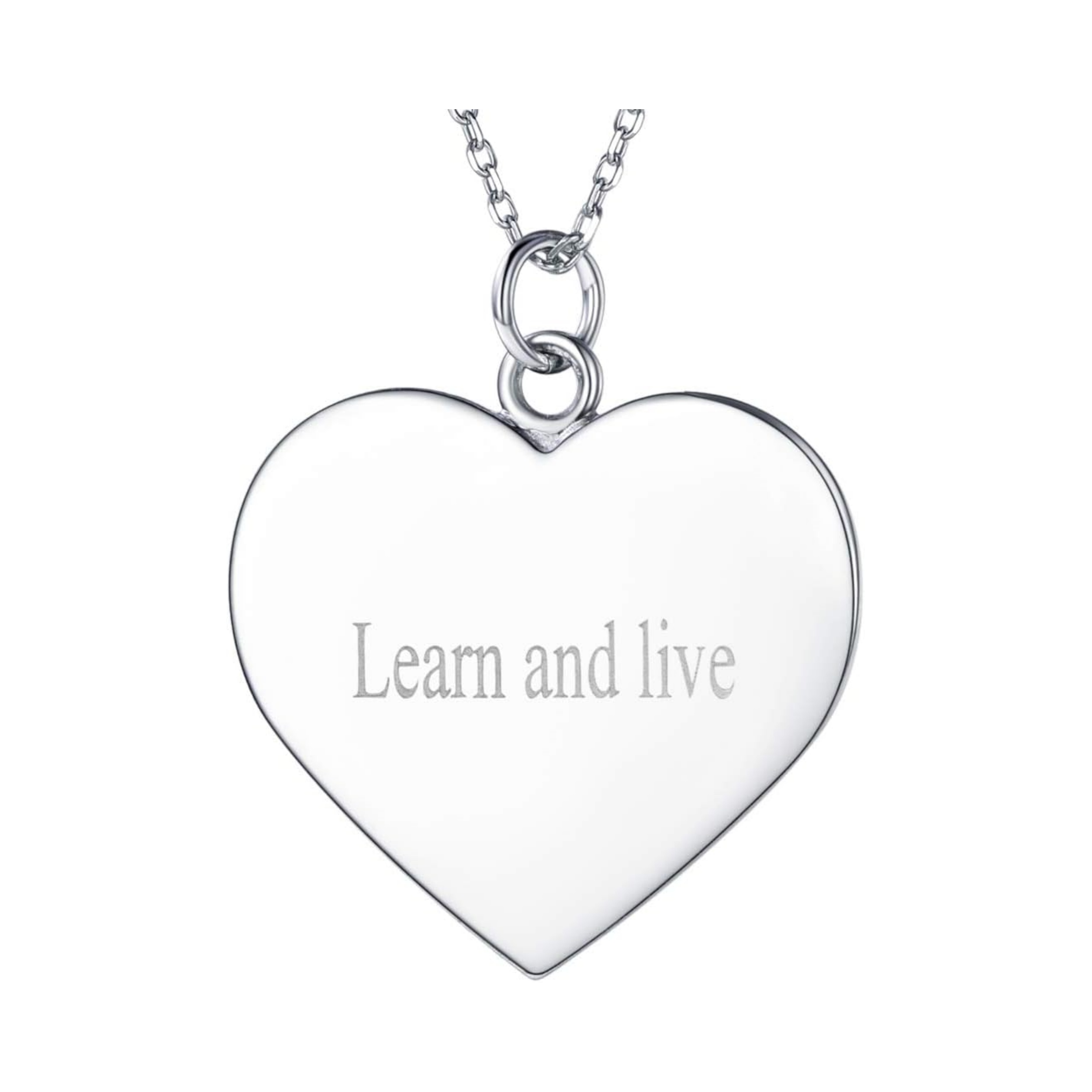 Minimalist Custom Heart Disc Necklace  with Text Engravable for Women