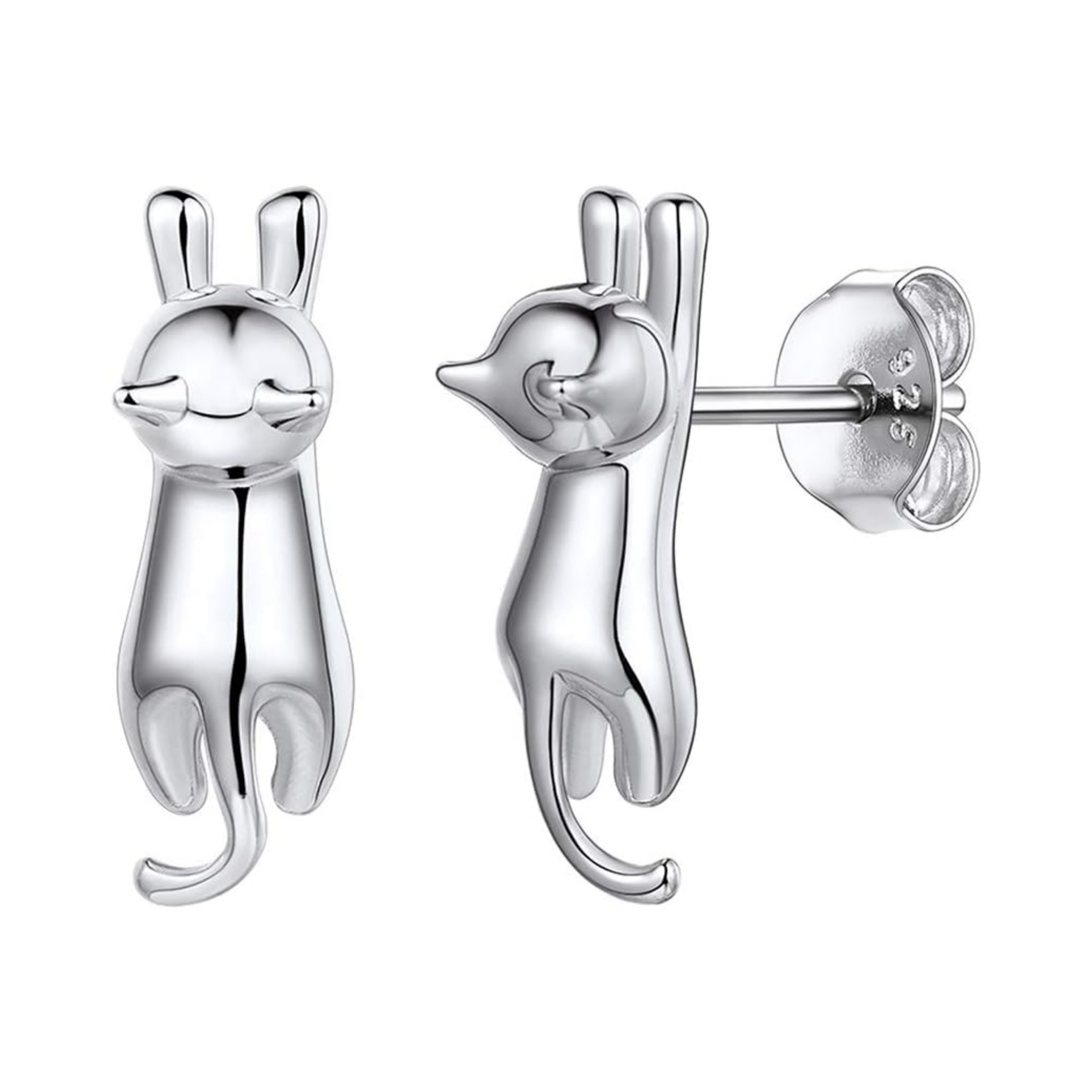Lovely Cat Stretching Stud Earrings