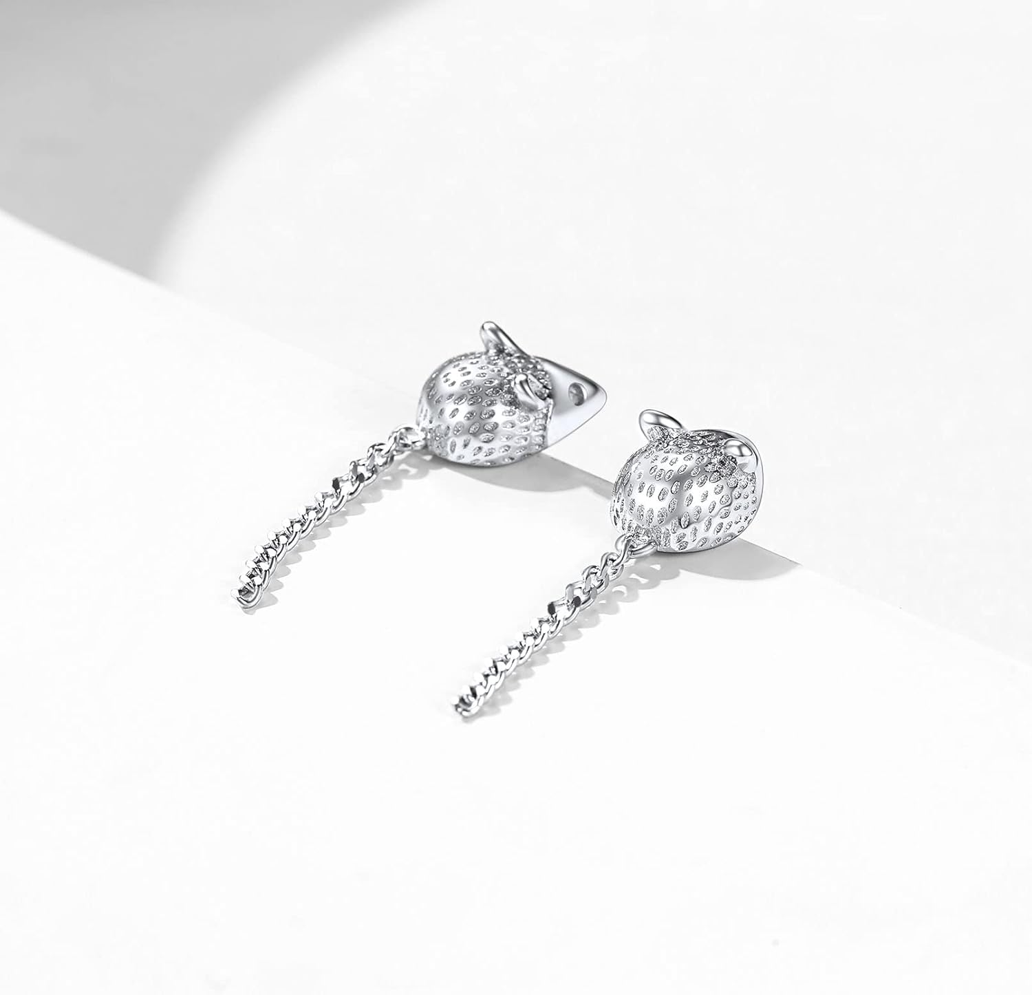 Sterling Silver Cute Mouse Stud Earrings