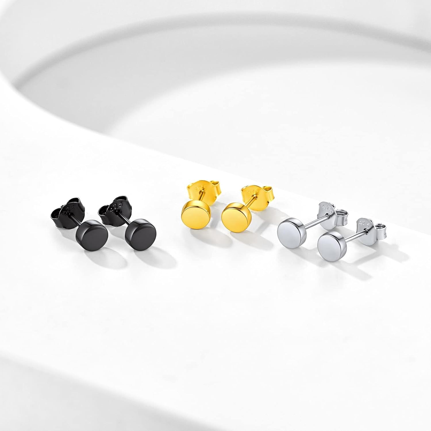 Tiny Dot Round Disc Stud Earrings  in Different Colors