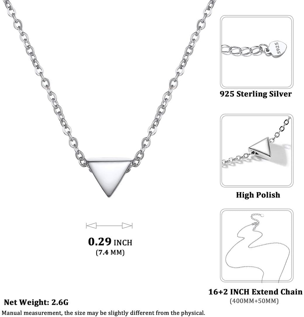 Delicate Simple Geometric Triangle  Pendant Necklaces