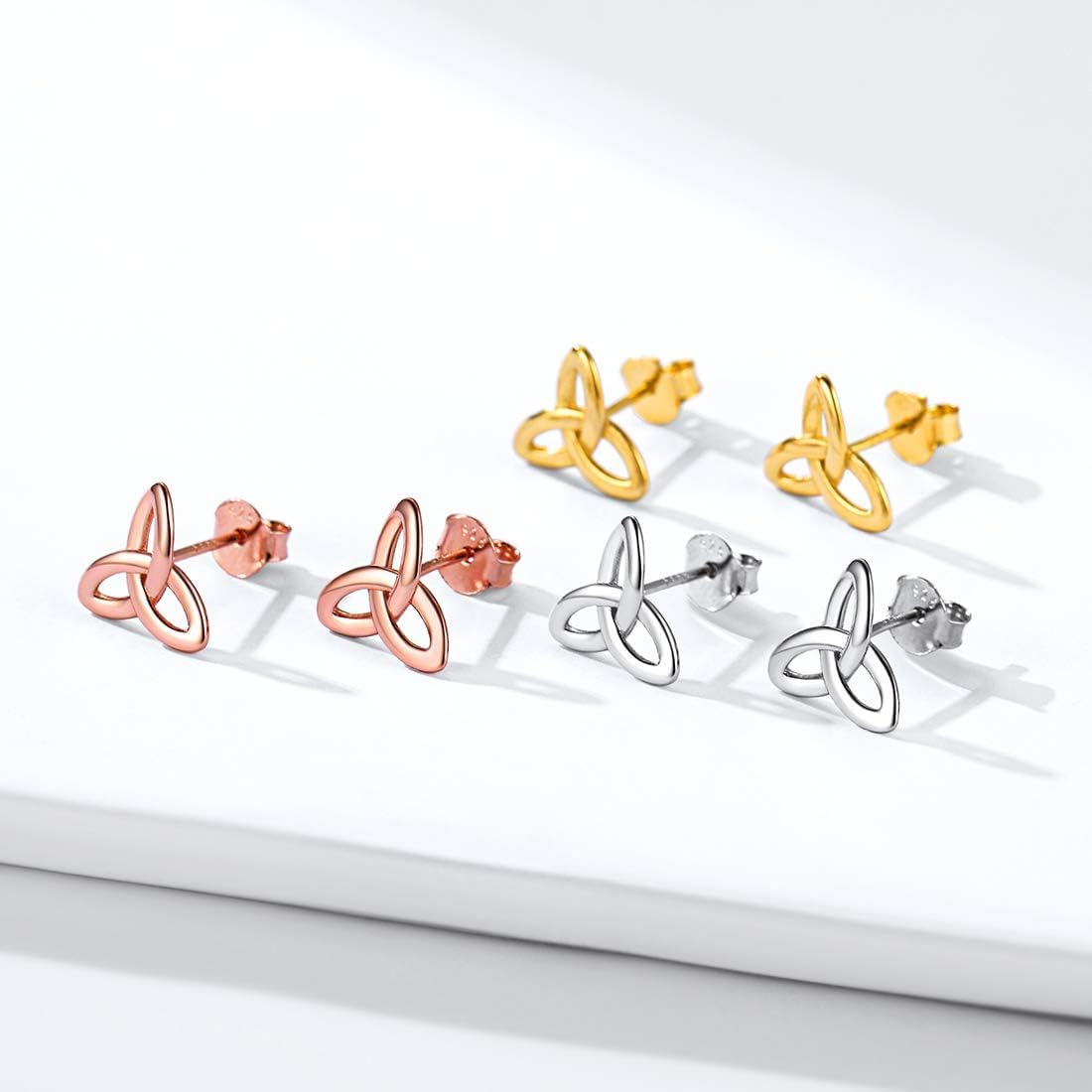 Irish Triquetra Celtic Knot Stud Earrings