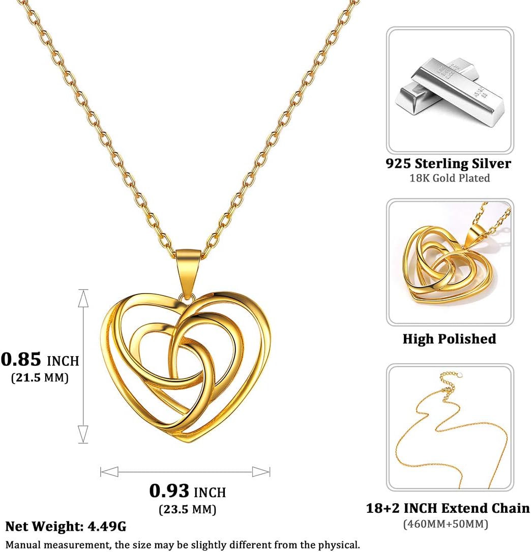 Love Heart Celtic Knot Pendant Necklace