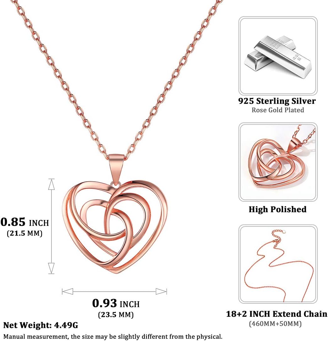 Love Heart Celtic Knot Pendant Necklace