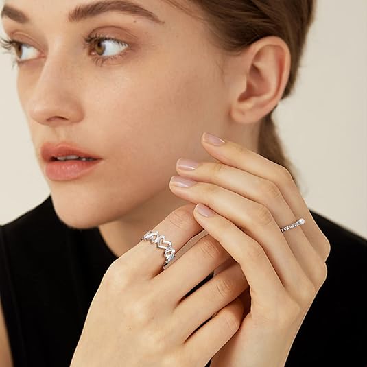 Minimalist Heart High Polish Adjustable Ring for Women