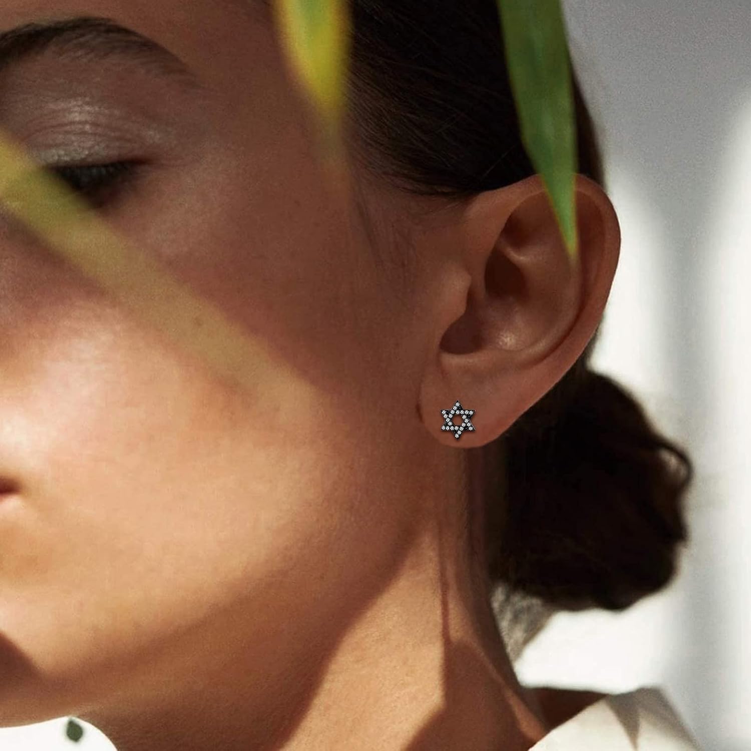 Tiny Cubic Zirconia Star of David Stud Earrings for Women