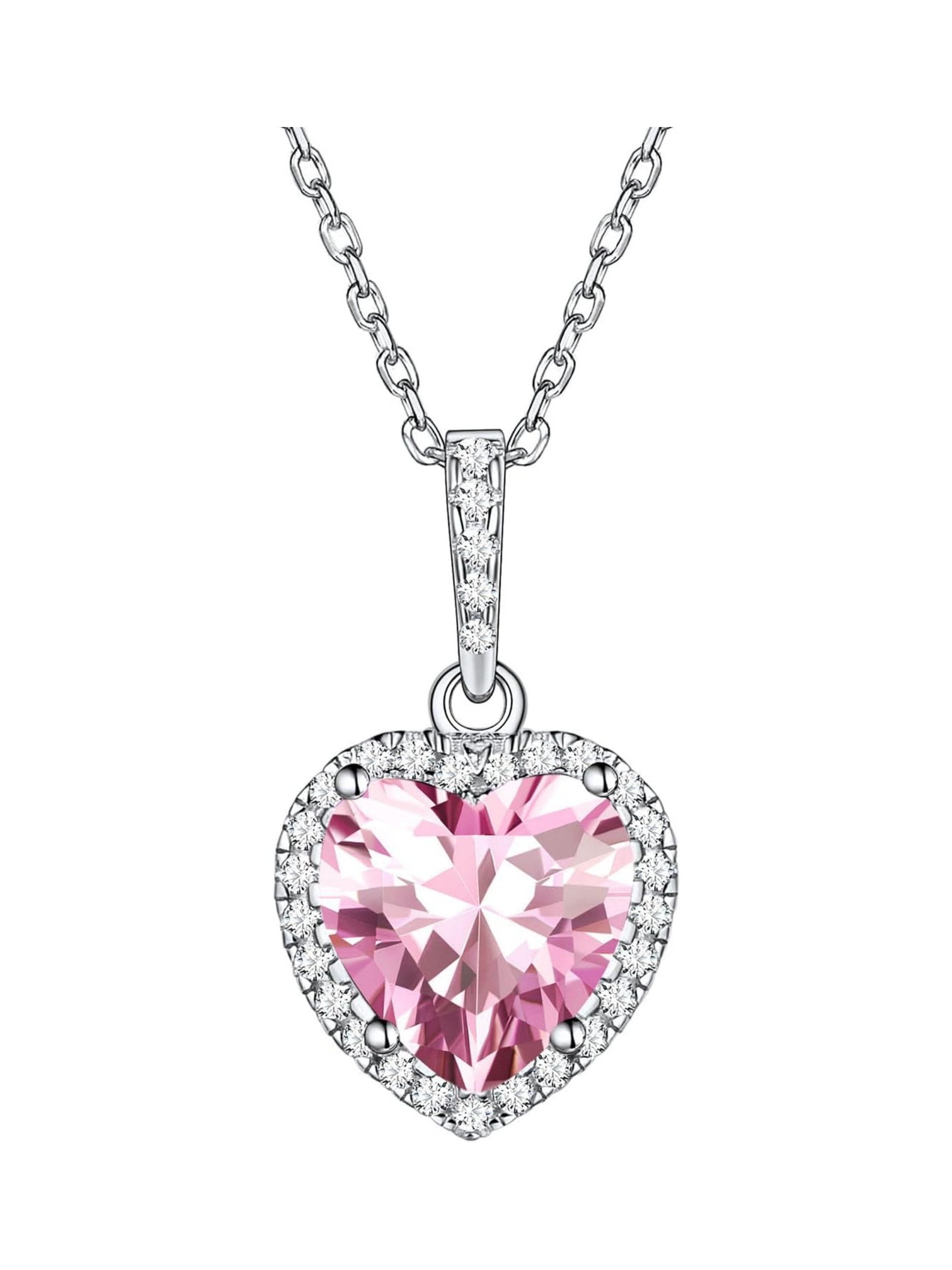 Heart Birthstone With Cubic Zirconia Necklace
