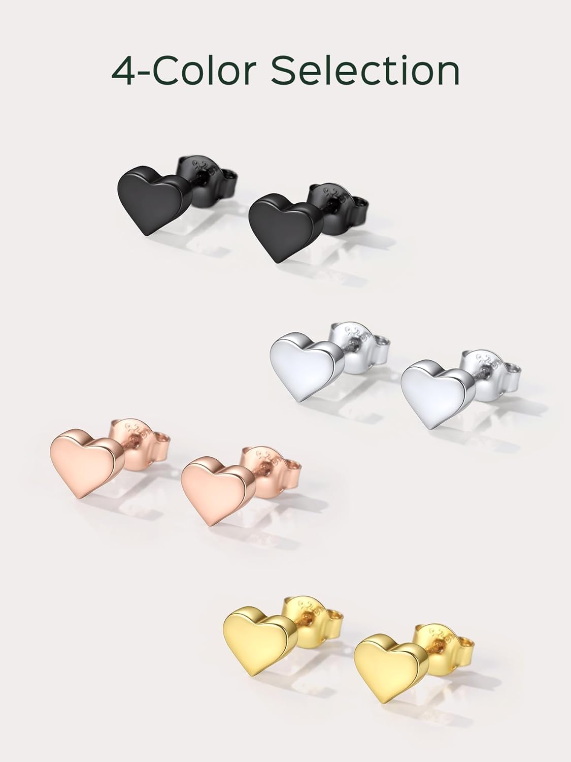 Classic 7mm Heart Stud Earrings for Women and Men,  silver jewelry, gift idea, Sterling silver earrings