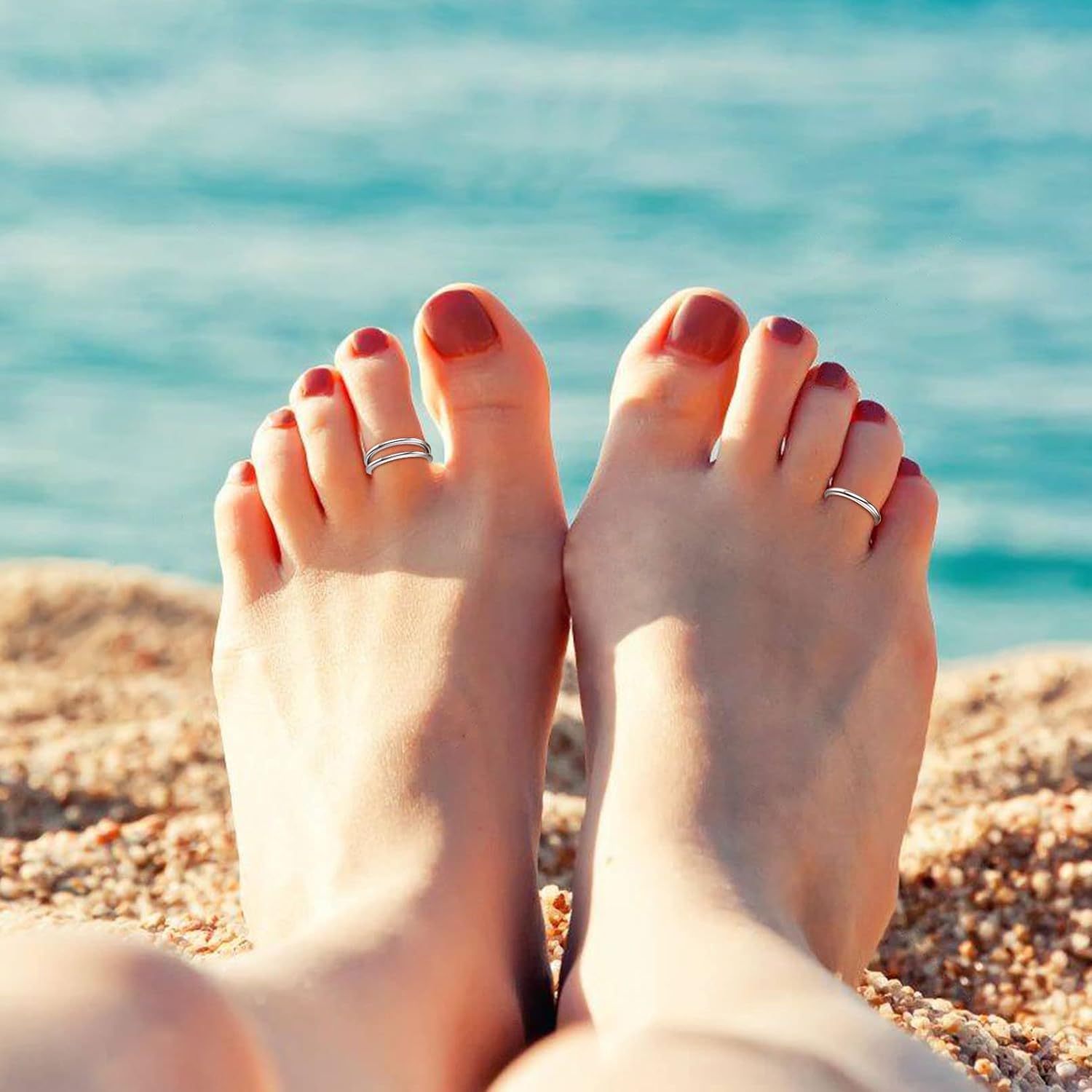 Minimalist Thin Band Open Toe Rings 