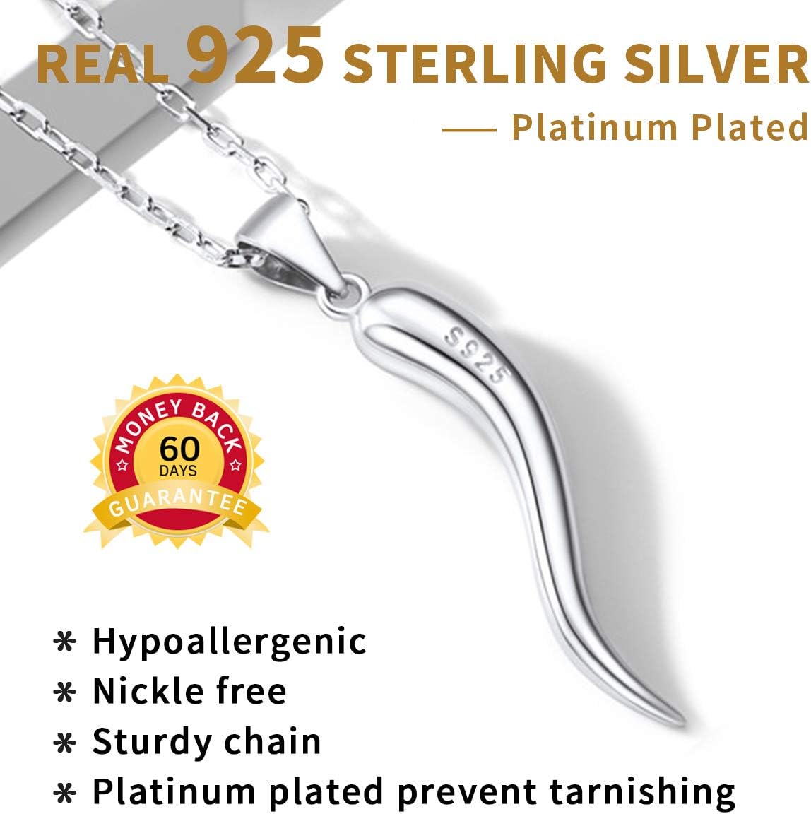 Lucky Italian Horn Necklace Pendant Necklace