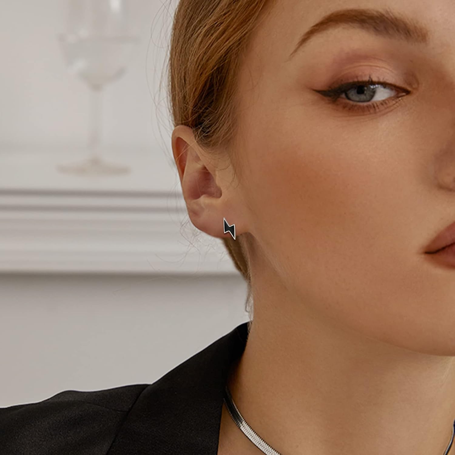Minimalist Lightning Bolt Stud Earrings for Women