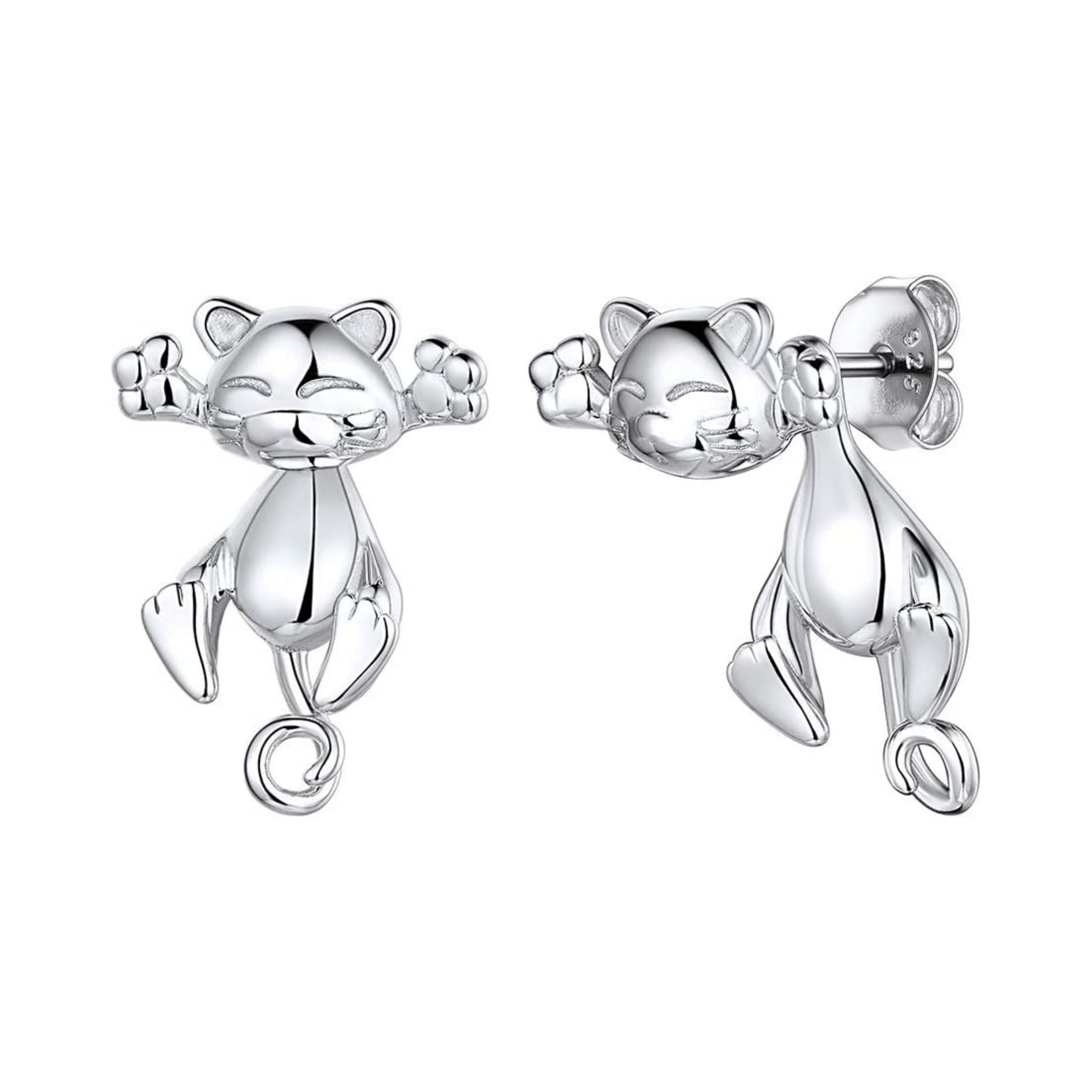 Cute Wave Cat Stud Earring