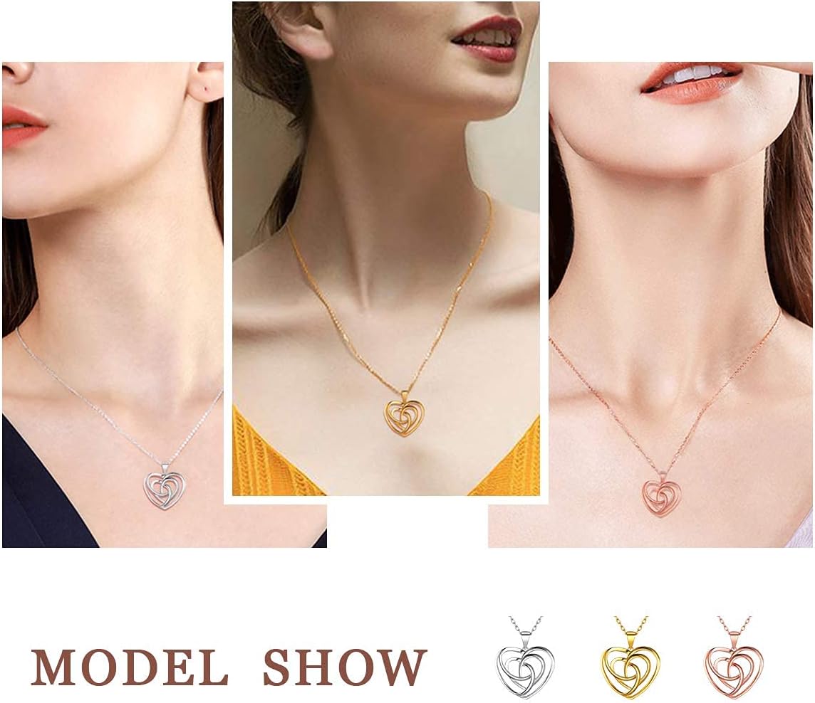 Love Heart Celtic Knot Pendant Necklace in Different Colors