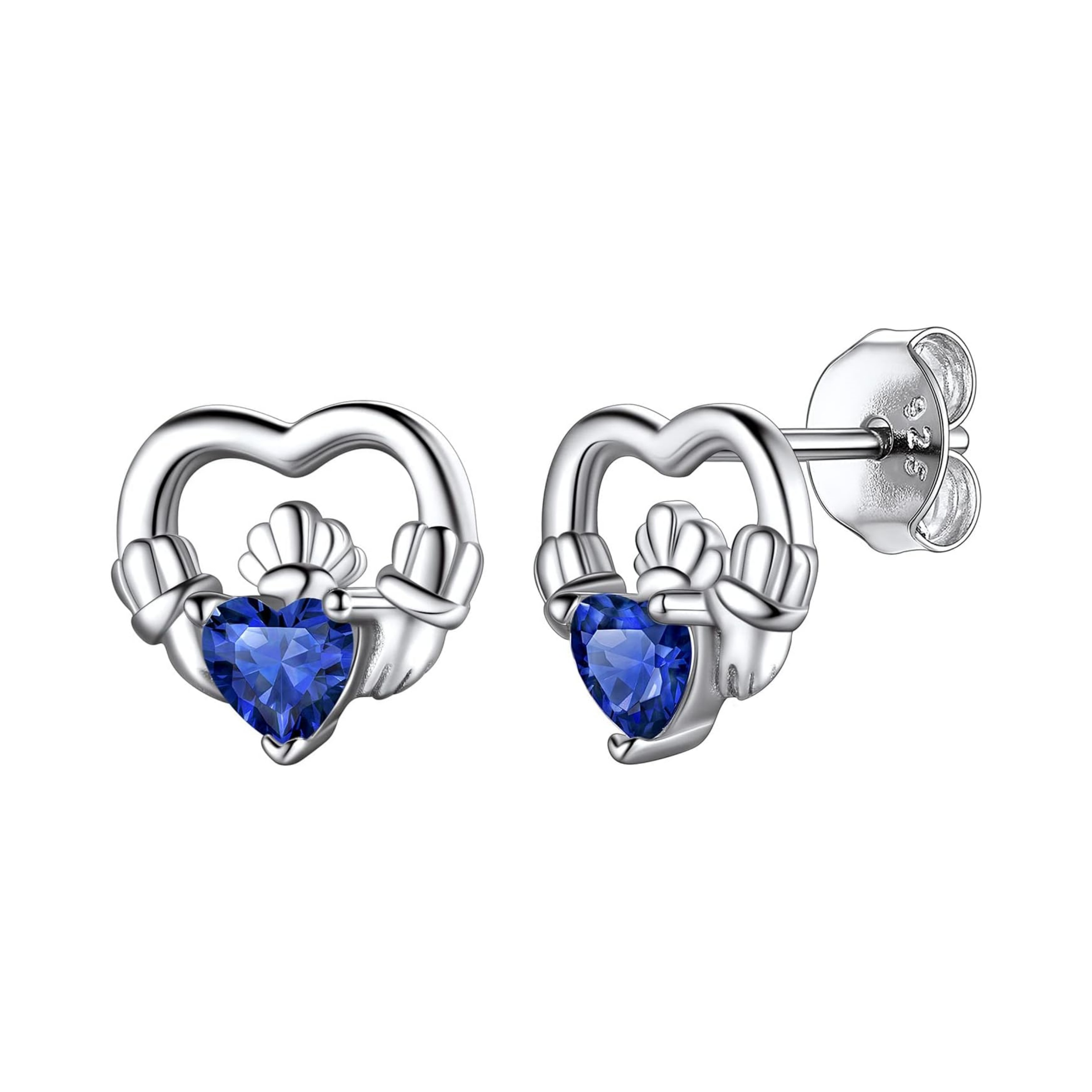 Dainty Claddagh Celtic Heart Stud Earrings