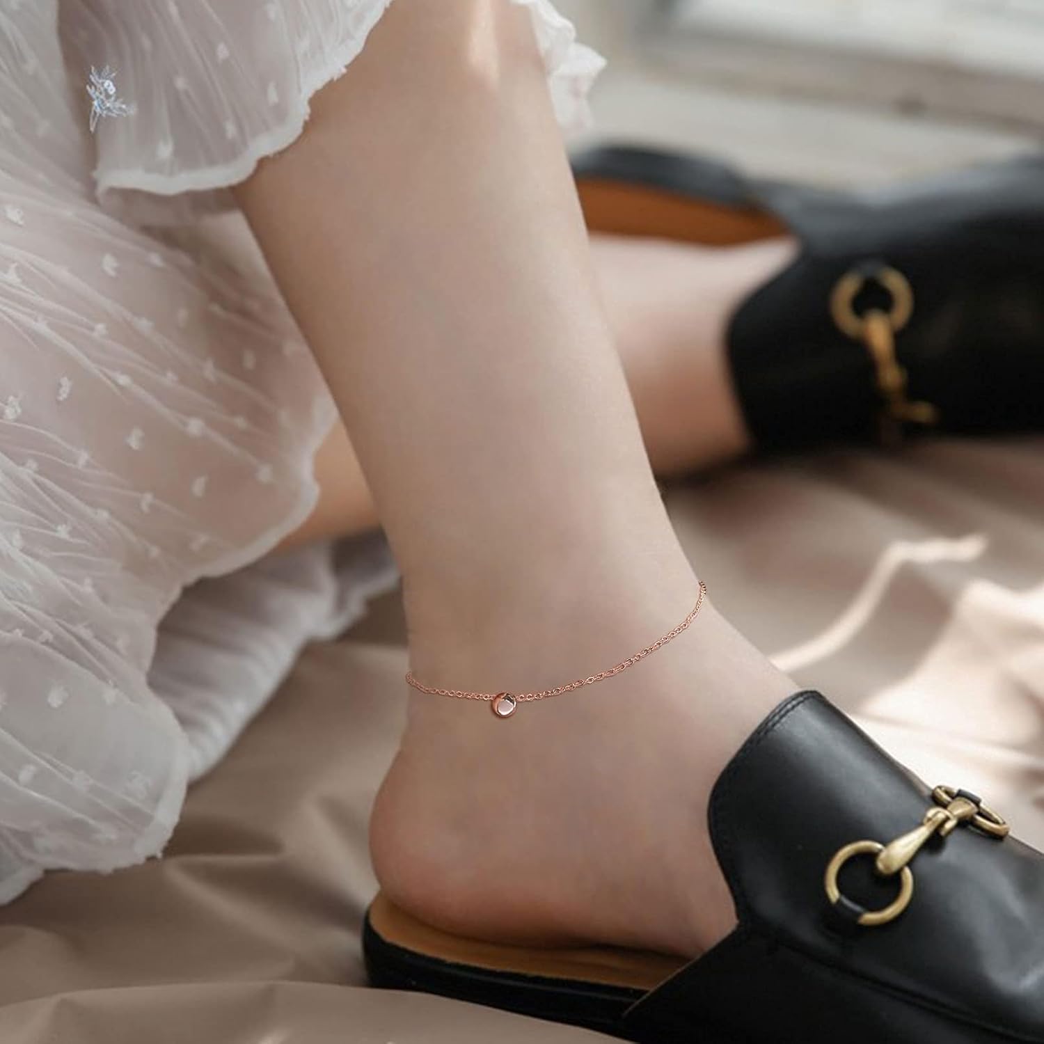 Adjustable Dainty Dot Round Anklets for women