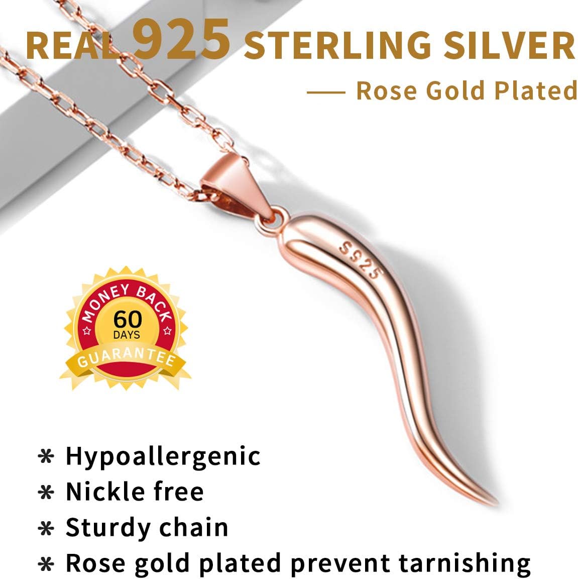 Lucky Italian Horn Necklace Pendant Necklace