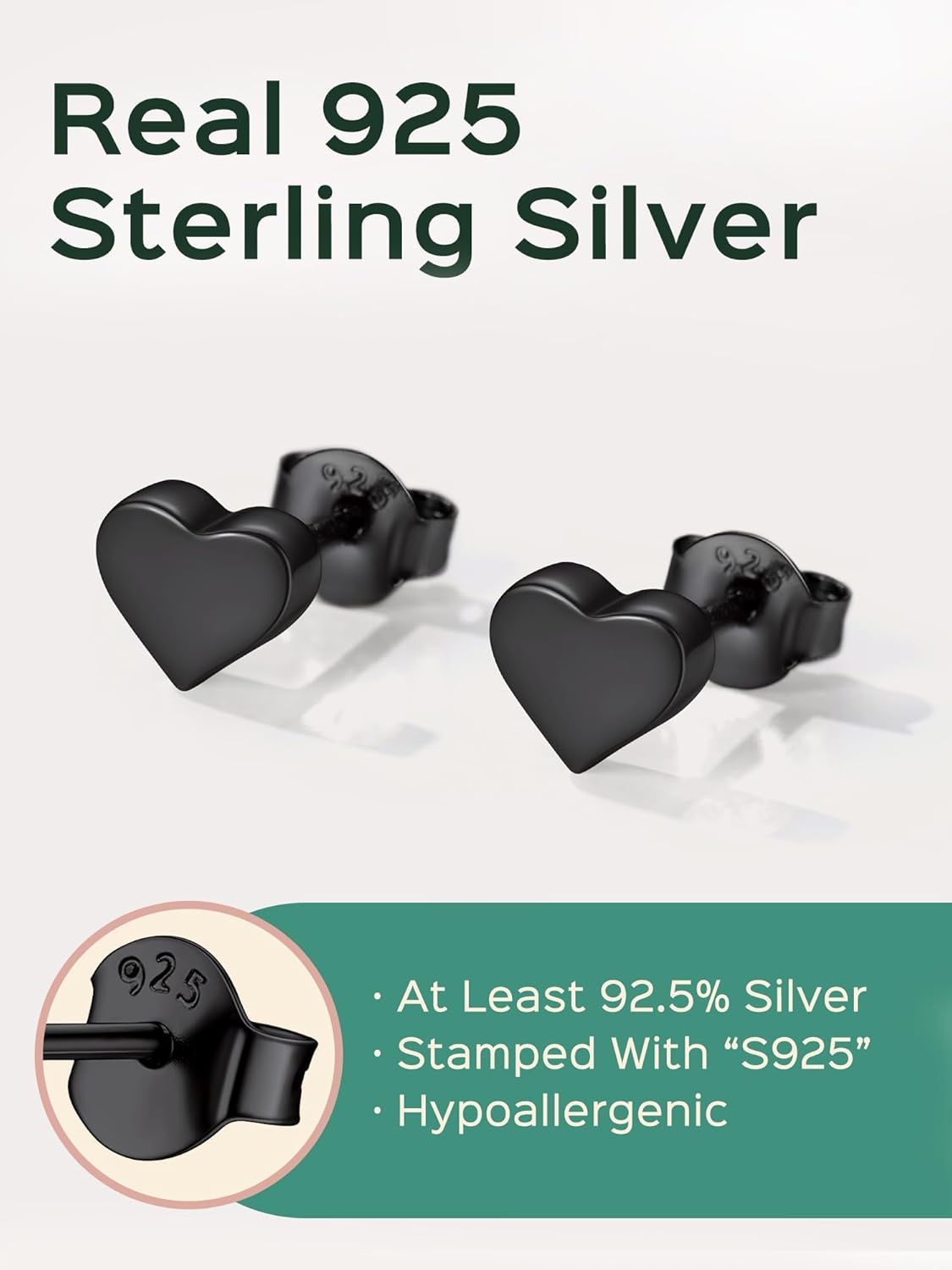 Classic 5mm Heart Stud Earrings for Women and Men, silver jewelry, gift idea, Sterling silver earrings, 925 sterling silver earrings