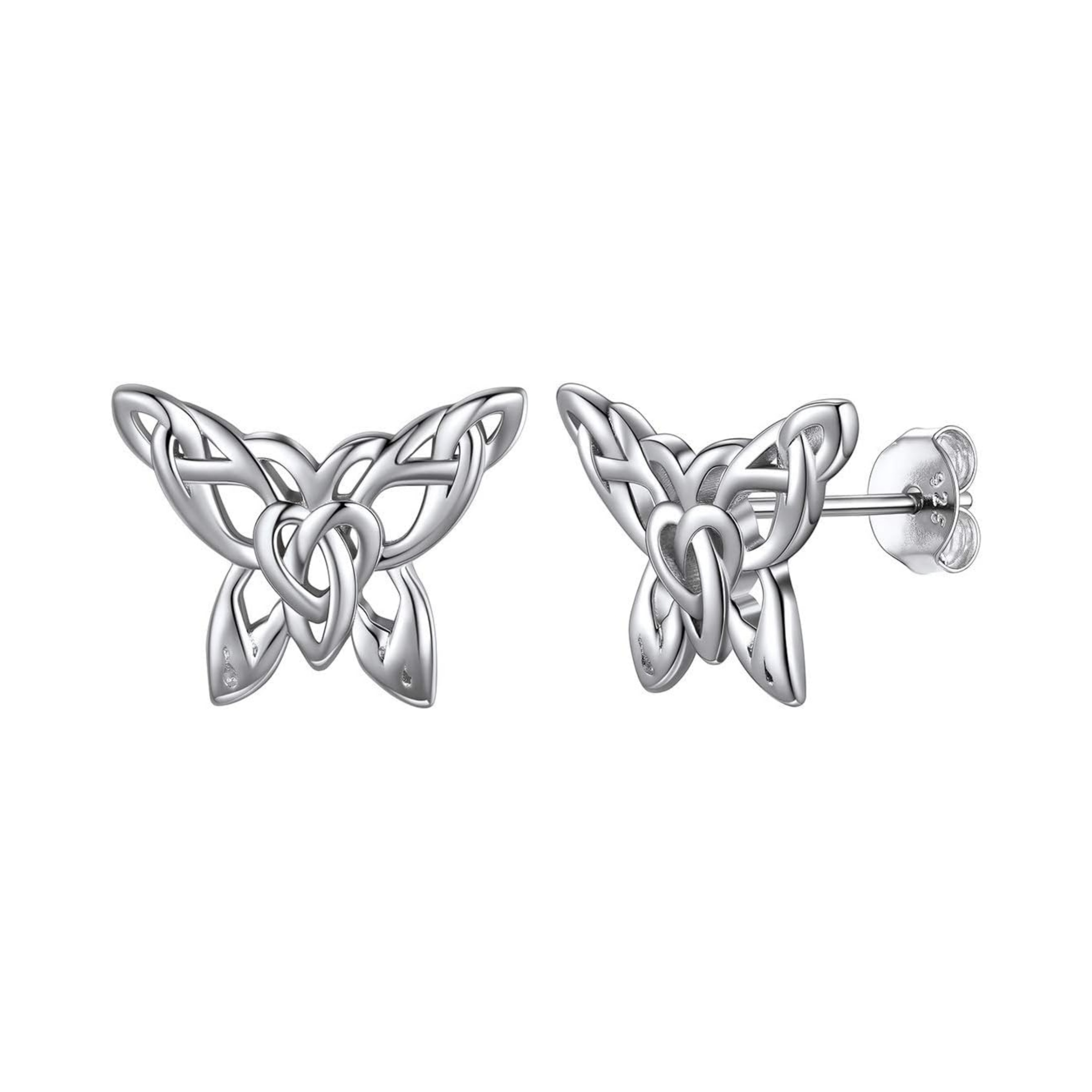 Good Luck Celtic Knot Butterfly Stud Earrings for Women