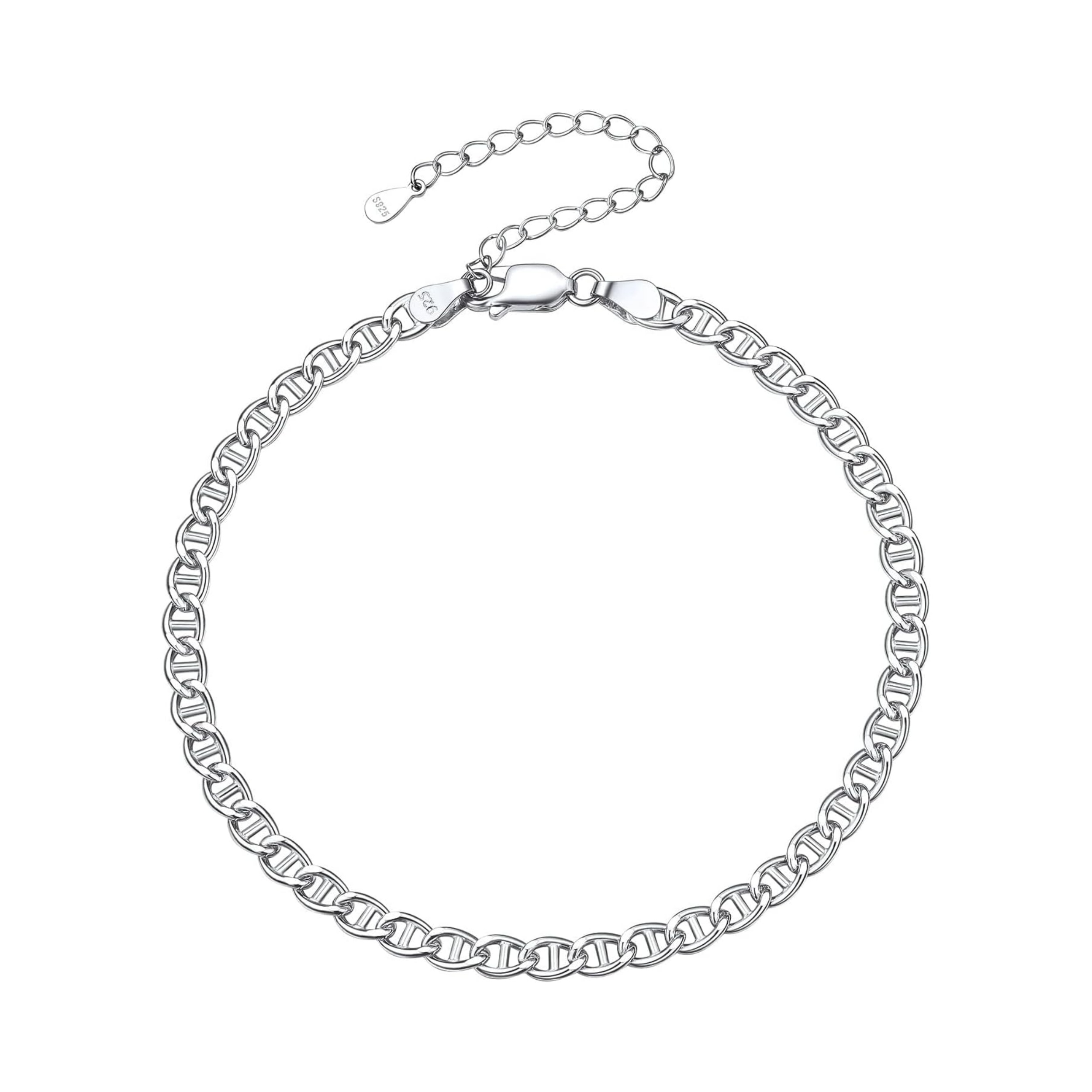 Flat Mariner Link Chain Anklets