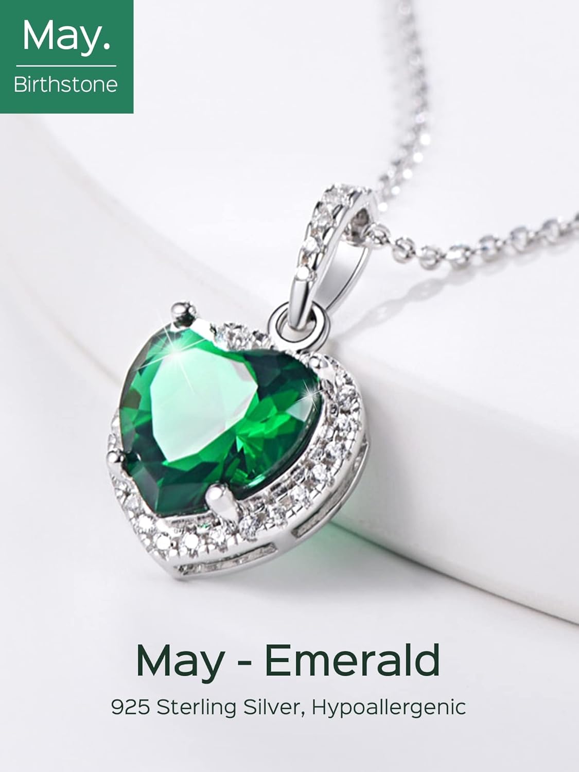 Heart Birthstone With Cubic Zirconia Necklace