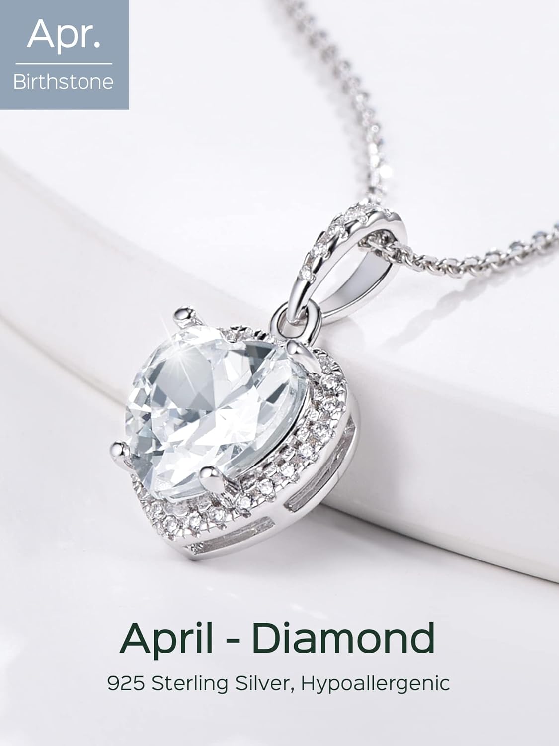 Heart Birthstone With Cubic Zirconia Necklace