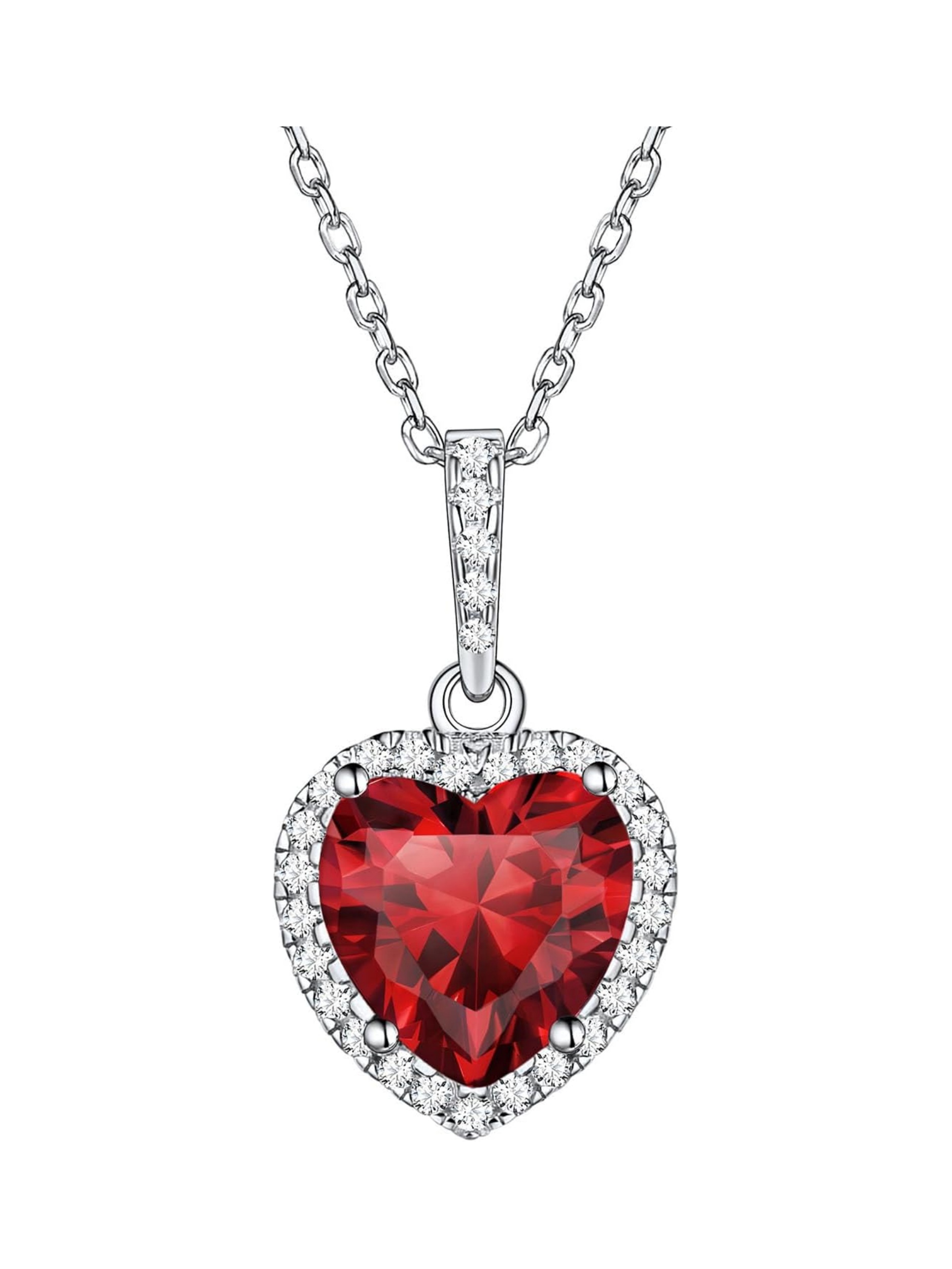 Heart Birthstone With Cubic Zirconia Necklace