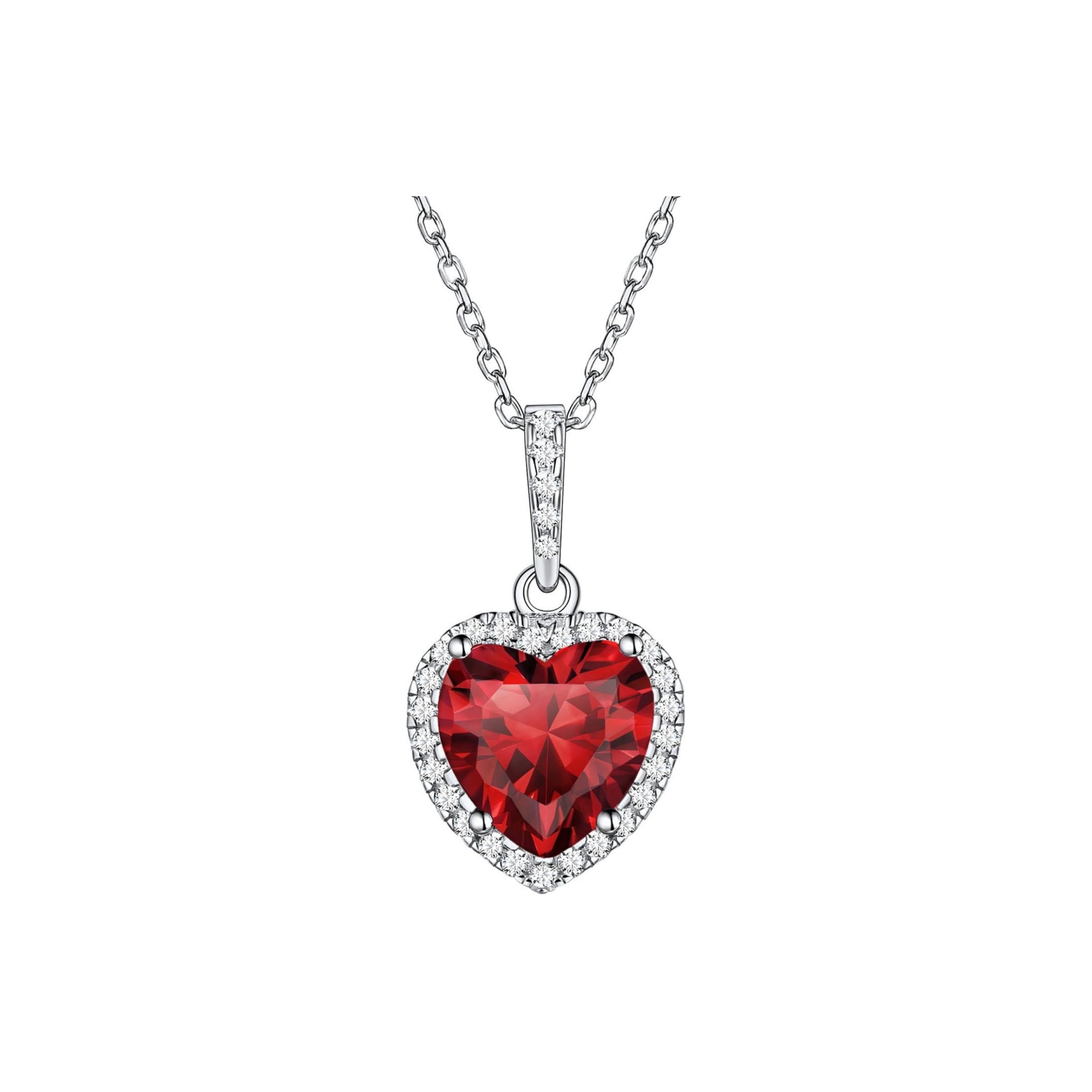 Heart Birthstone With Cubic Zirconia Necklace