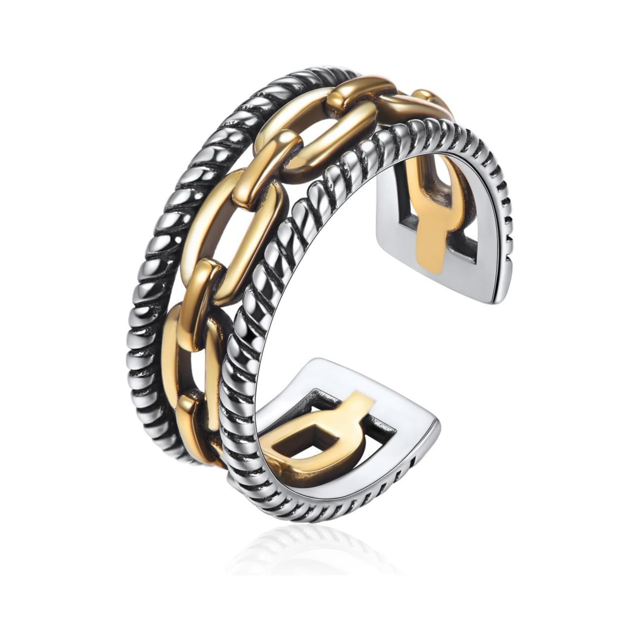 Retro Cuban Link Chain Rings for Men & Women