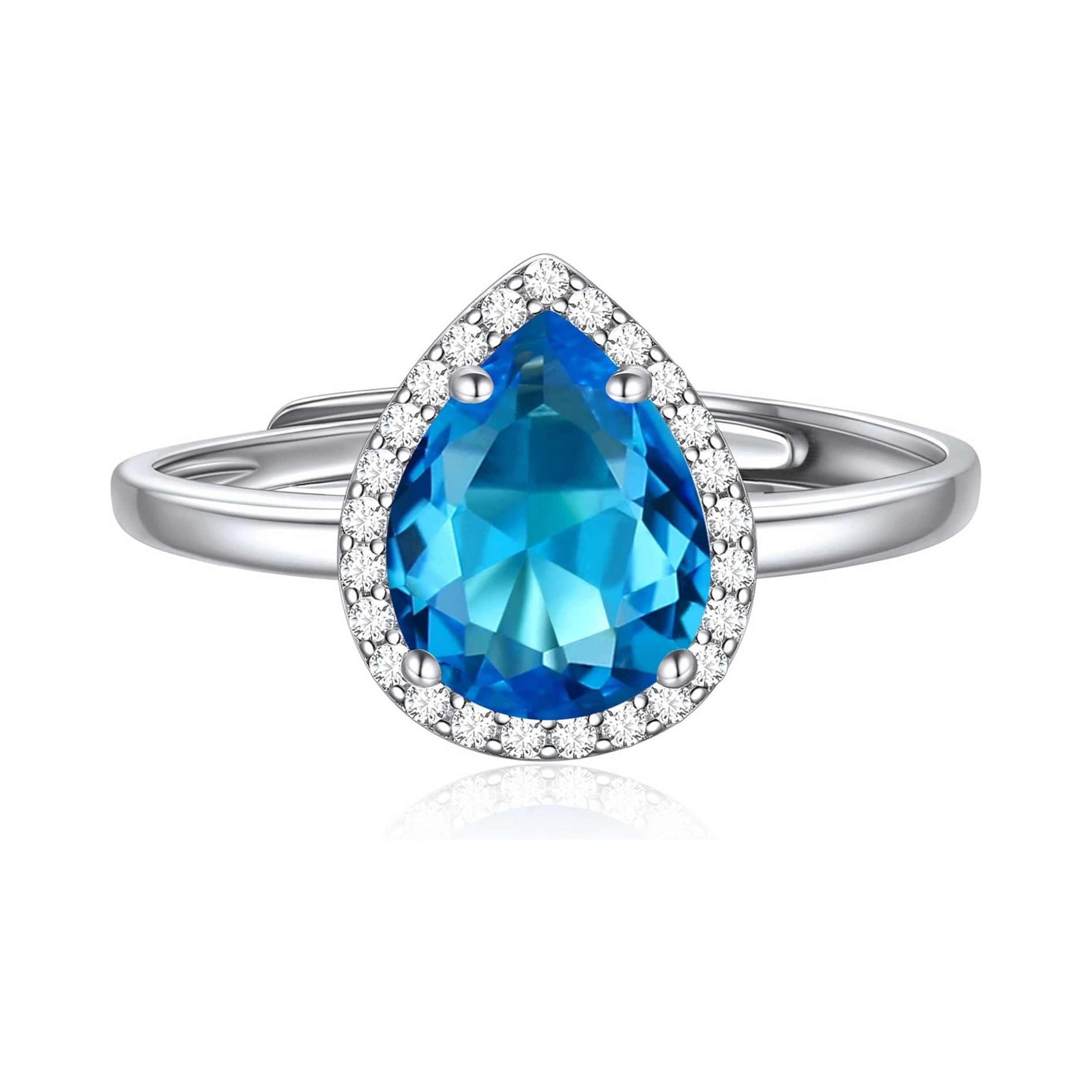 Pear Cut Teardrop December Birthstone Promise Ring 