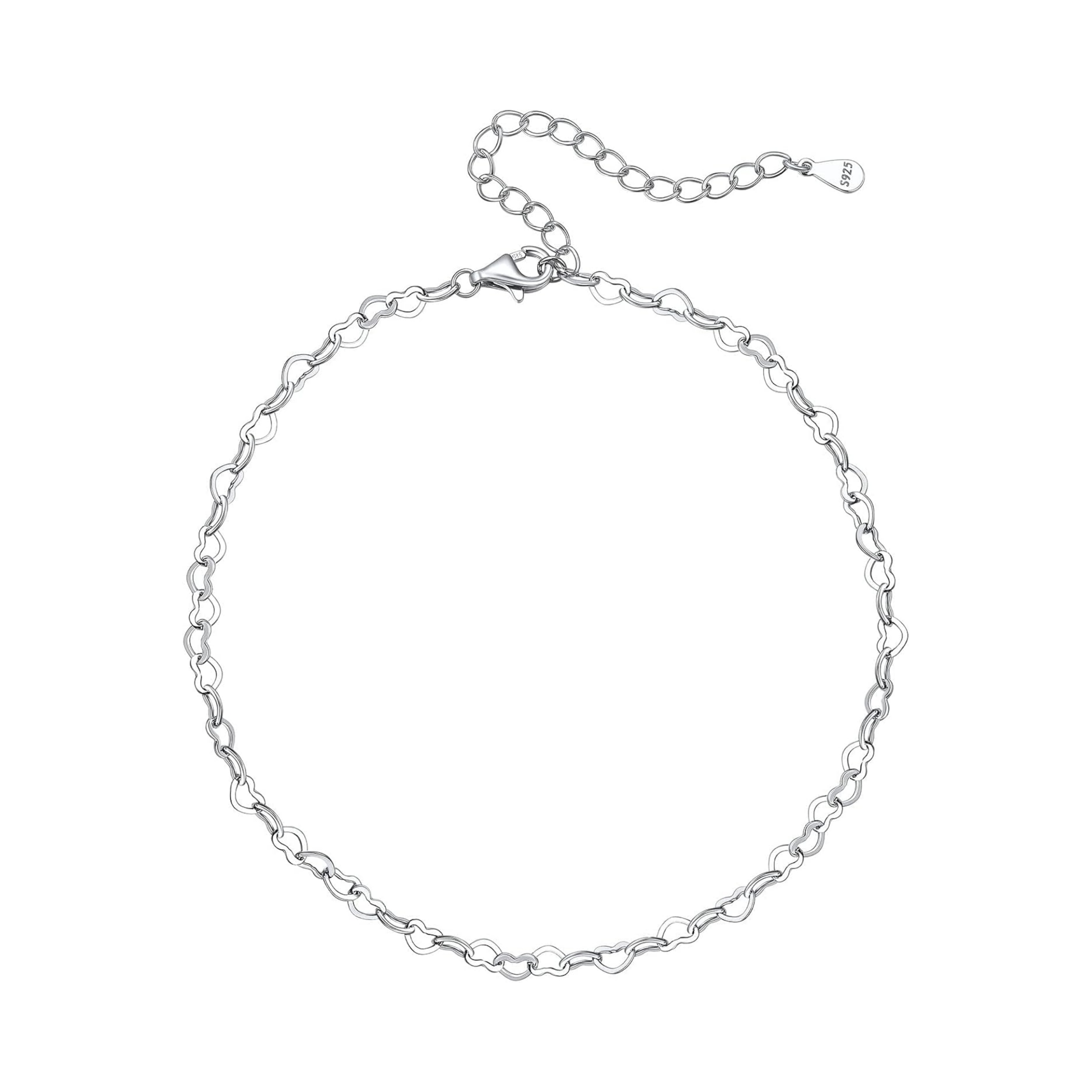 Heart Link Chain Anklets