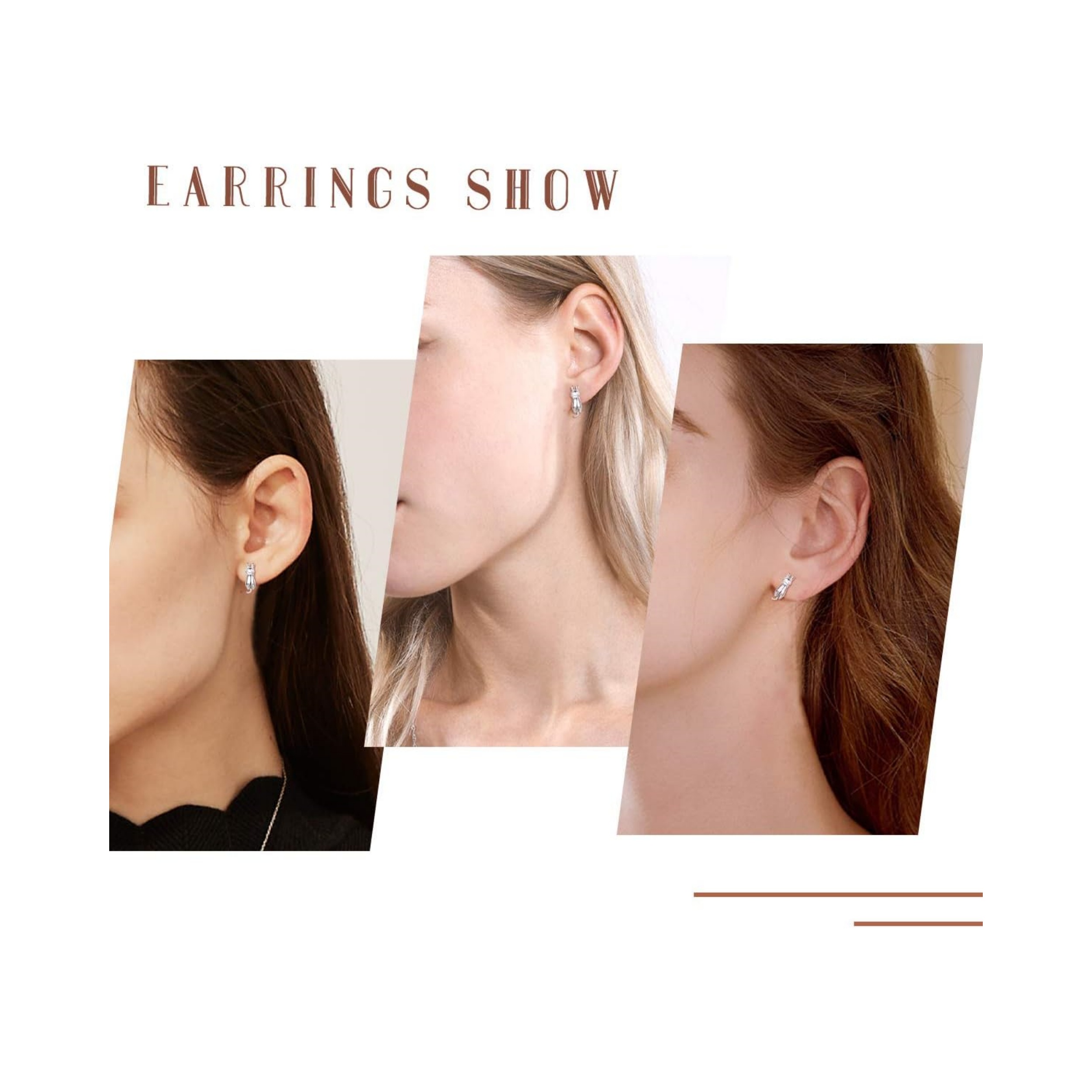 Lovely Cat Stretching Stud Earrings for Women