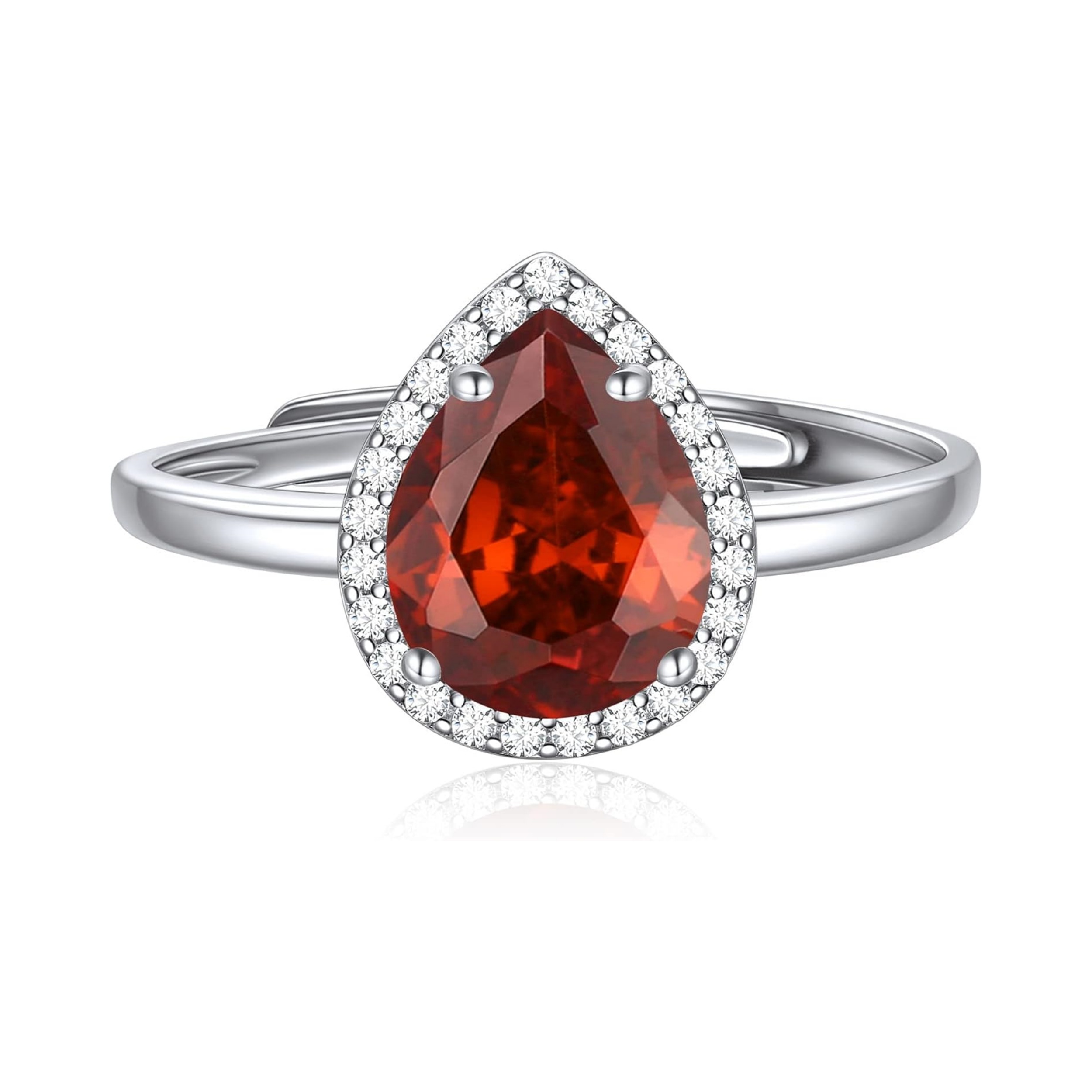 Pear Cut Teardrop July Birthstone Promise Ring 