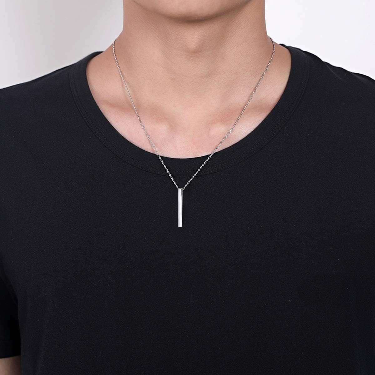 Vertical Bar Pendant Necklace for Men