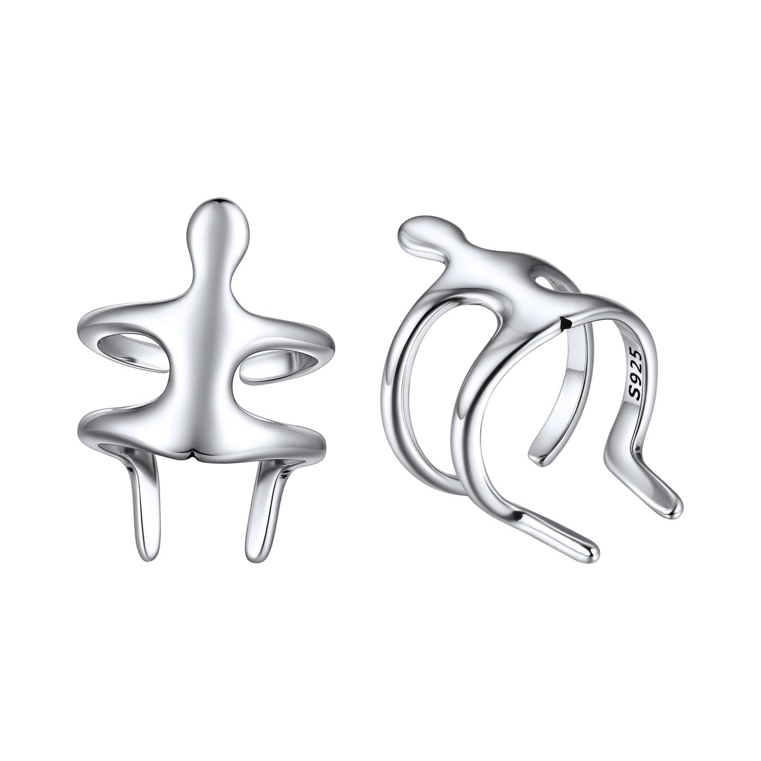 Climbing Man Non-Piercing Cartilage Cuffs Earrings