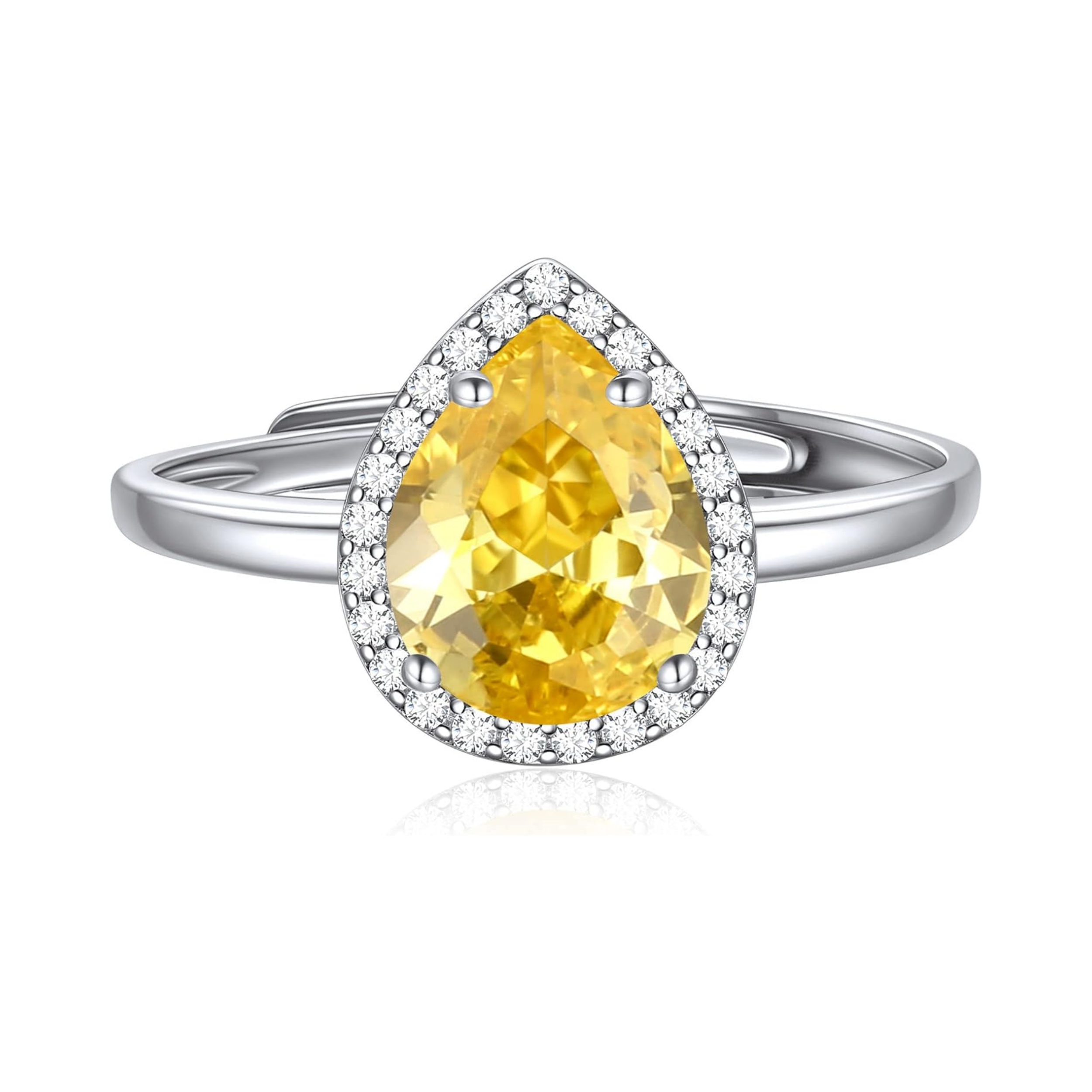 Pear Cut Teardrop November Birthstone Promise Ring 