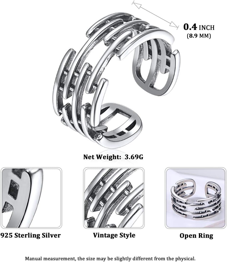 Minimalist Triple Lines Adjustable Ring  Details: Dimensions, Hypoallergenic, Size-8, Can be adjusted slightly(6-12)