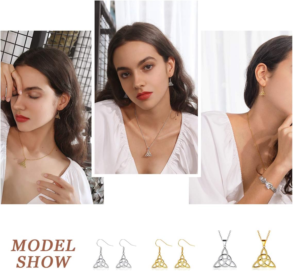 Luck Irish Celtic Knot Triangle Necklaces in Different Colors