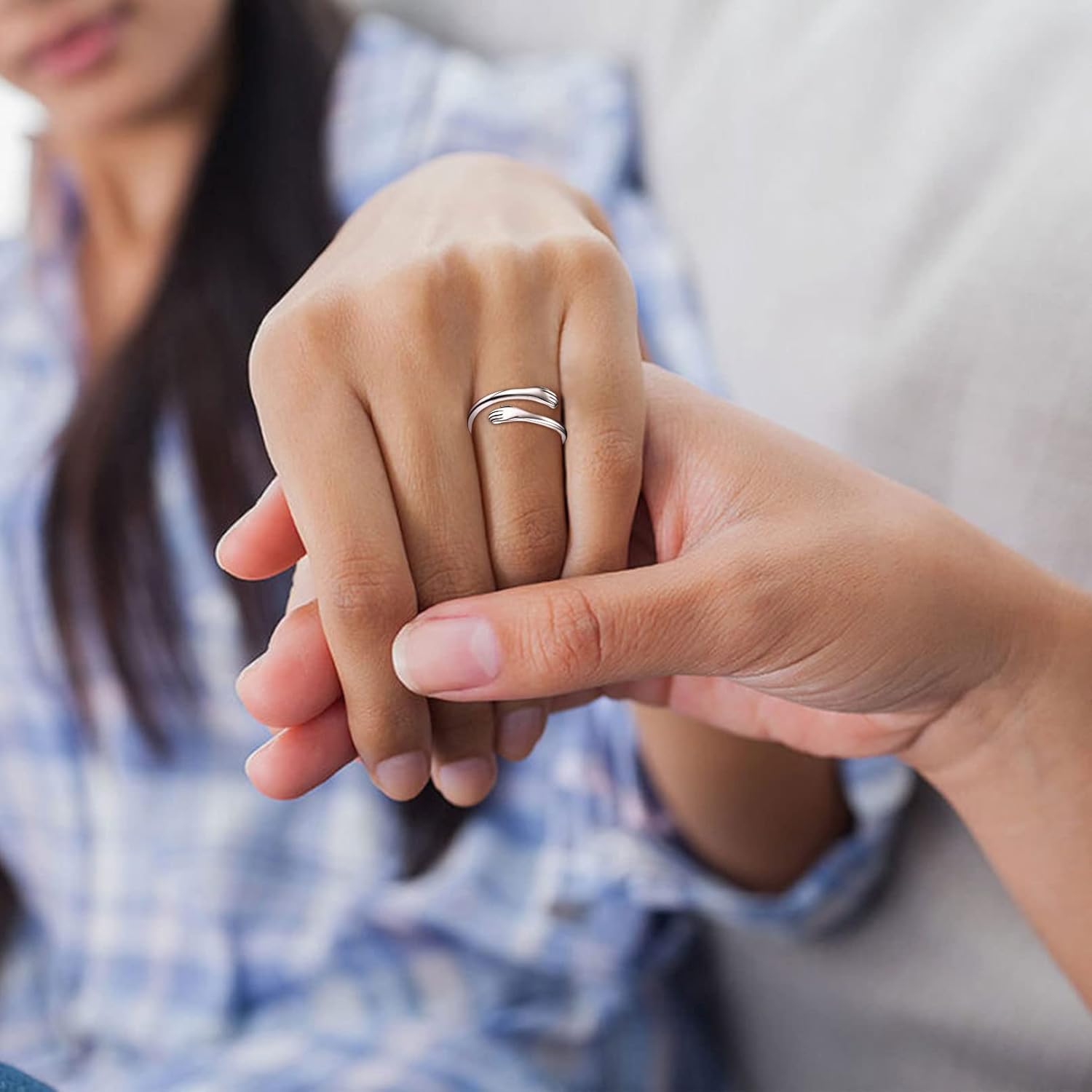 Minimalist Hug High Polish Adjustable Ring
